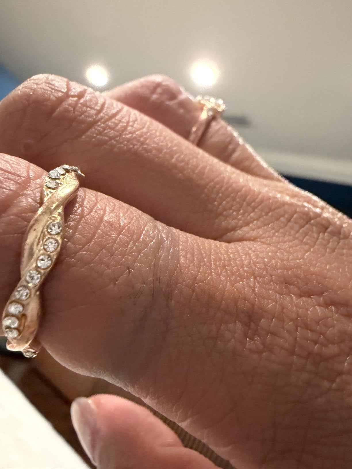 Gold Stackable Rings Set for Women, Gold Plated Chunky Crystal Finger Rings customer photo 2