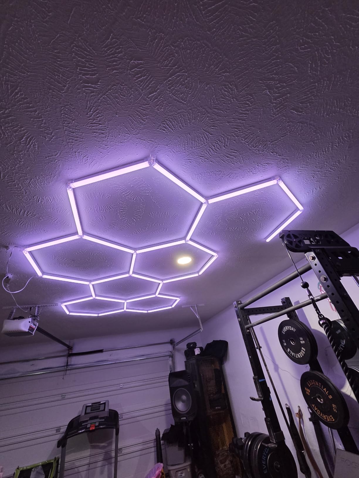 31Pack RGB Hexagon Lights,Music Sync 7Hex LED Hexagon Lights,RGB 358 Kinds of Changes Dimmable Speed-Adjustable DIY Color-Changing Lights Smart App & Remote Control,for Studio Gym Basement Decor customer photo 1