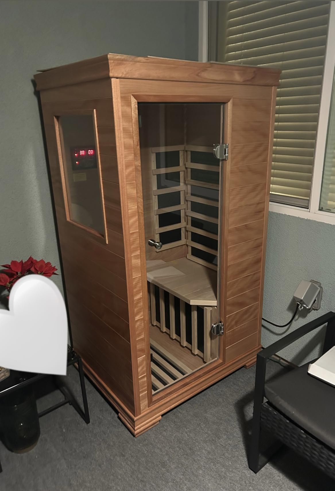 4 Person Outdoor Vertical Barrel Sauna, Cedar Wood Traditional Sauna customer photo 2