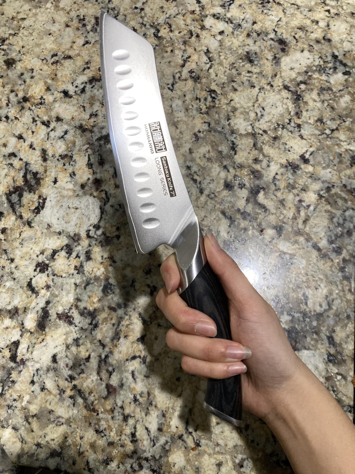 HOSHANHO 5 Inch Japanese Chef Knife, Ultra Sharp Kitchen Santoku Knives customer photo 2