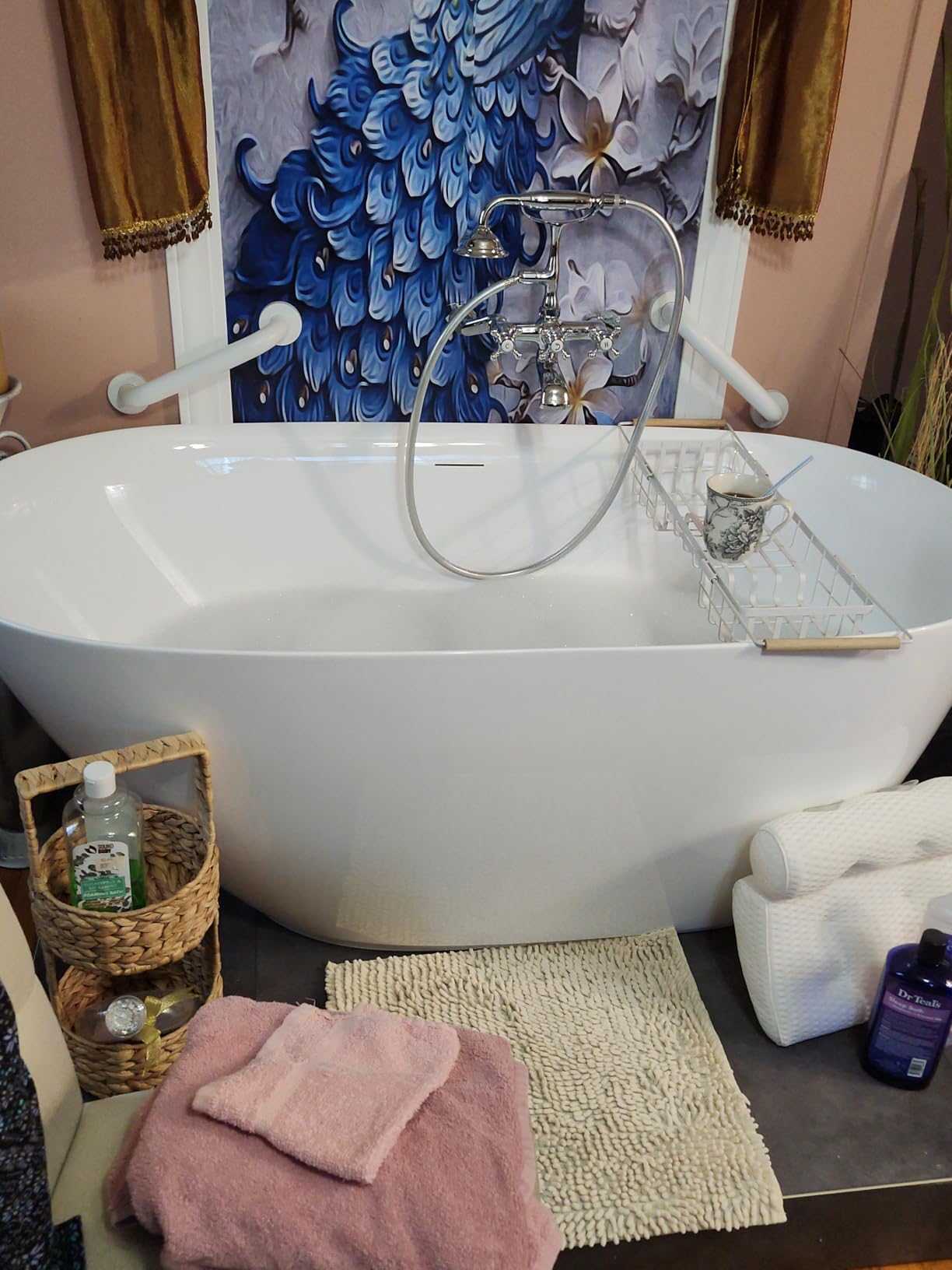 ANZZI Freestanding Bathtub Acrylic 59 In Flat Bottom Soaking Tub White Mone customer photo 2
