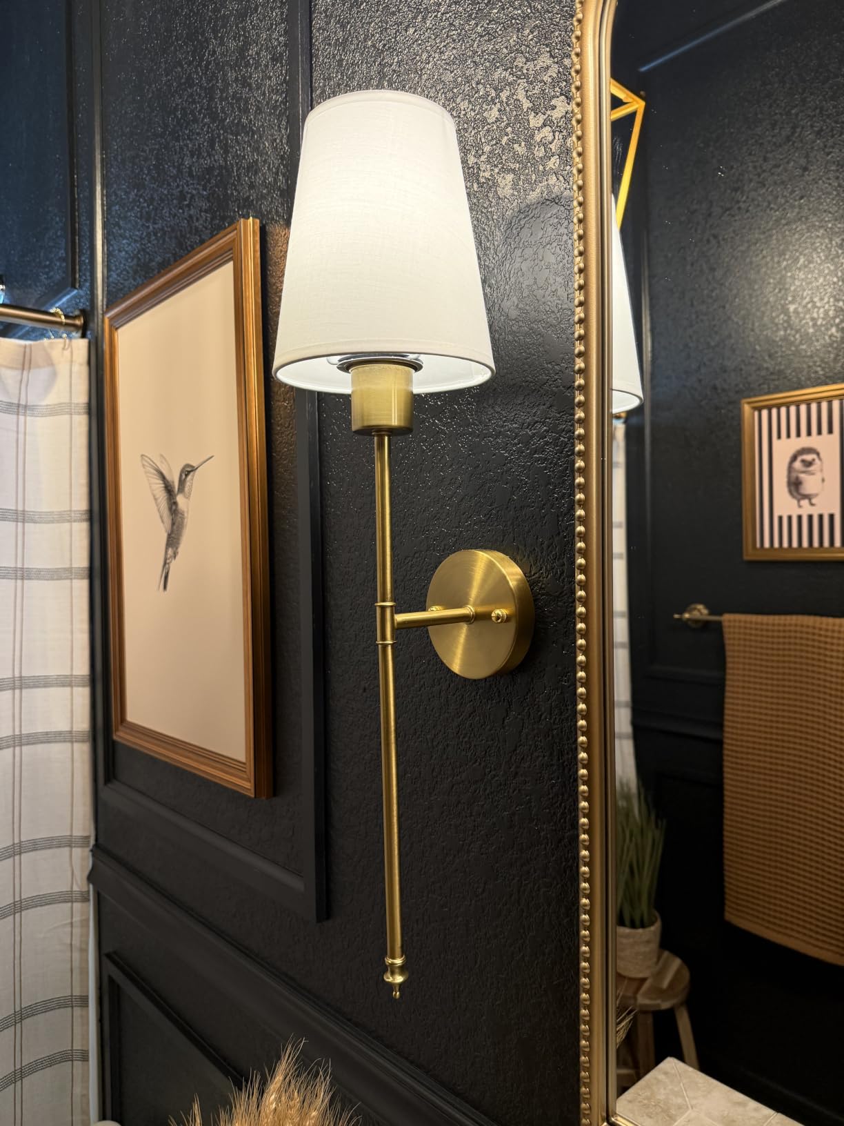 Brightown Battery Operated Wall Sconces Set of Two,Gold Sconces Wall Decor customer photo 2