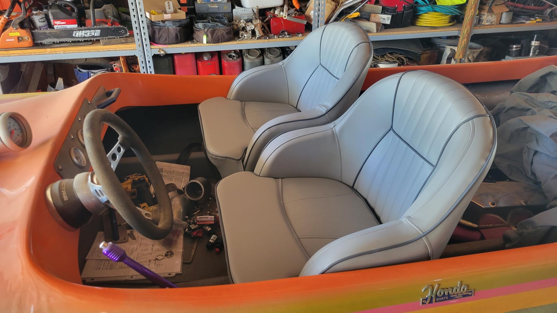 ERGOSEAT Gray Pontoon Captain Seat Marine Captains Chair Boat Bucket Seats customer photo 1
