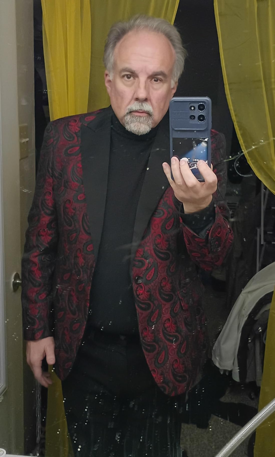 Barry.Wang Mens Paisley Blazer Floral Casual Sport Coat Dinner Prom Wedding customer photo 2