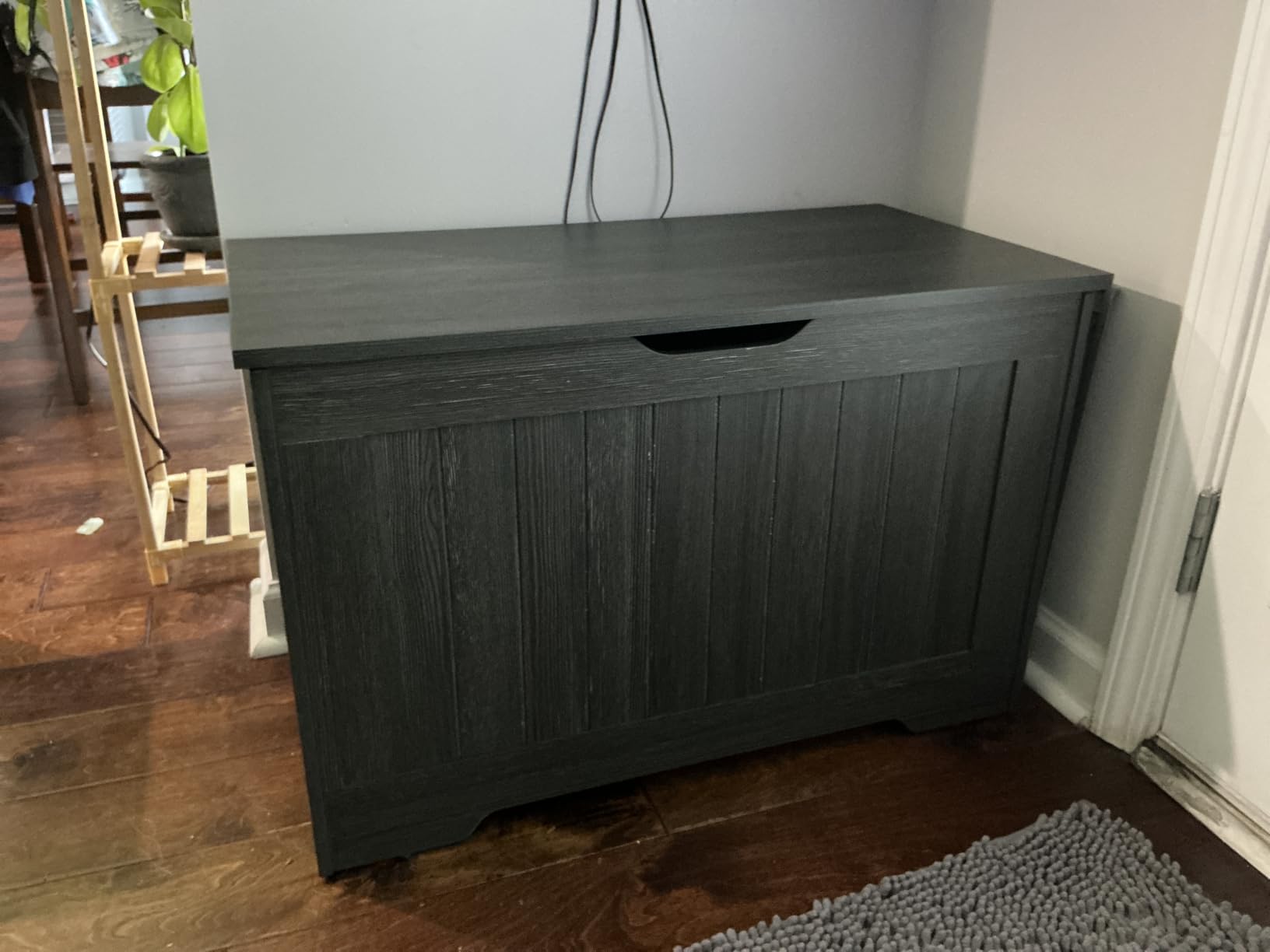 VASAGLE Boho Storage Bench with Rattan Look, Rounded Corners customer photo 1