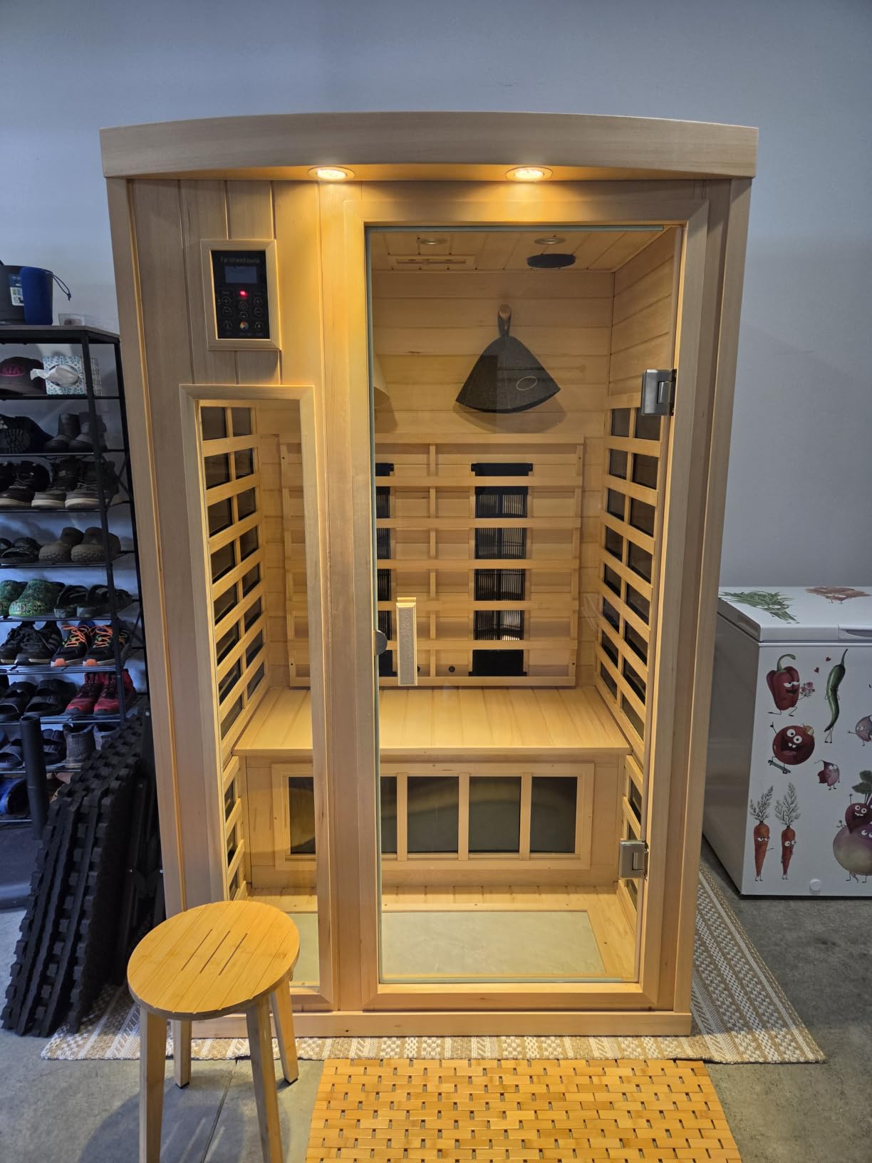 Kanlanth 1 Person Far Infrared Sauna, Low EMF Indoor Dry Home Sauna, 950W customer photo 2