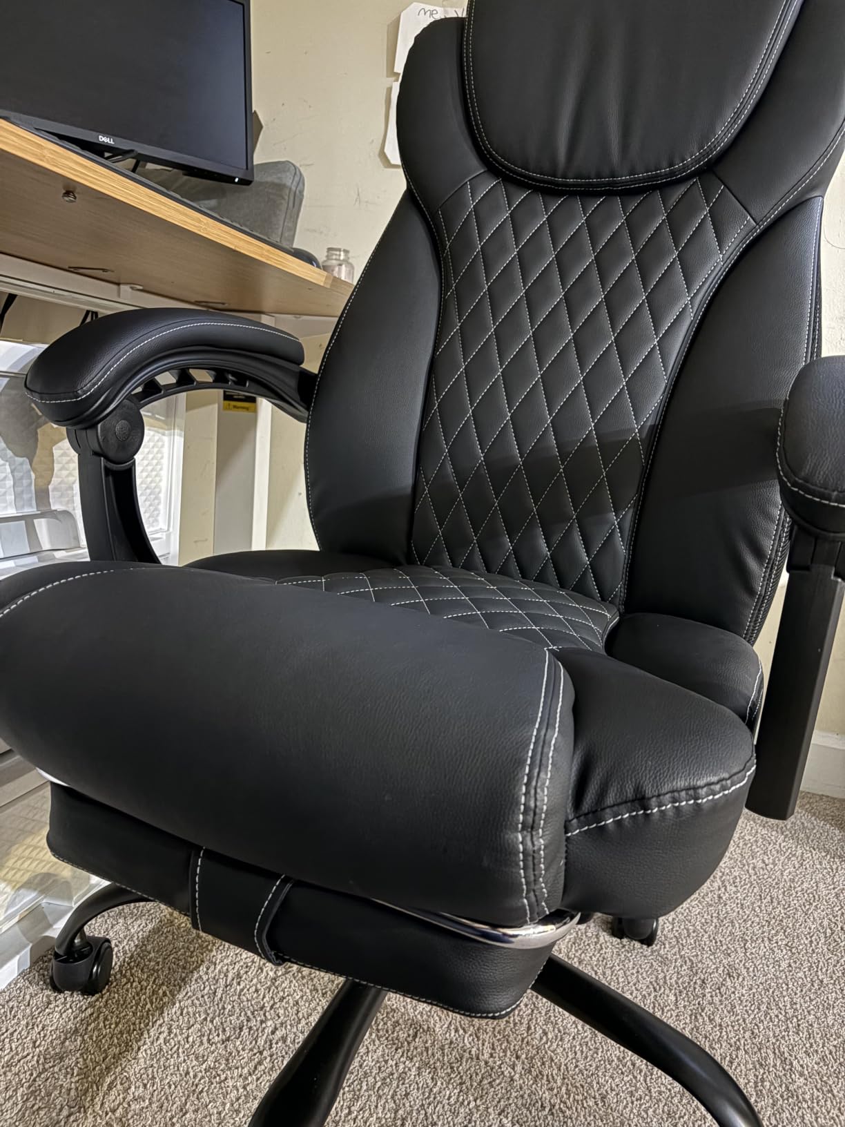 amseatec Big and Tall Office Chair, Reclining Executive Chair with Footrest customer photo 1