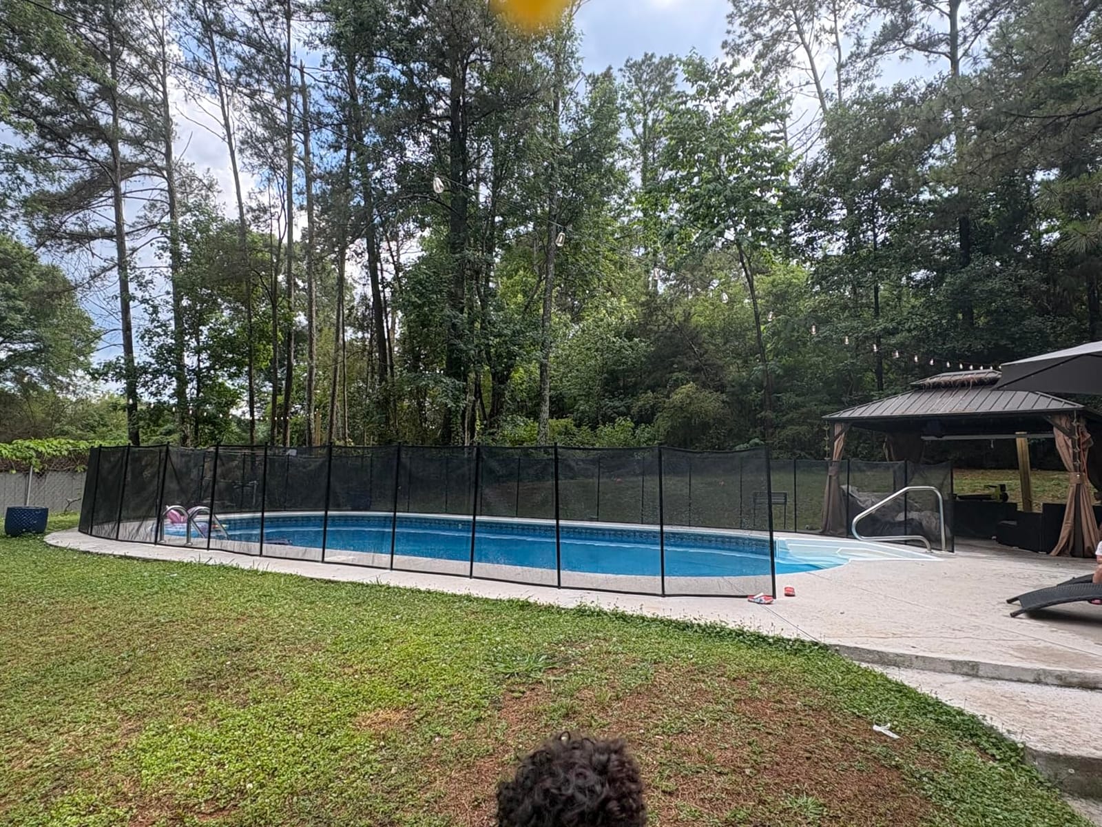 4×12FT Pool Fence, 350gsm Teslin Mesh Pool Safety Fence, Black customer photo 1