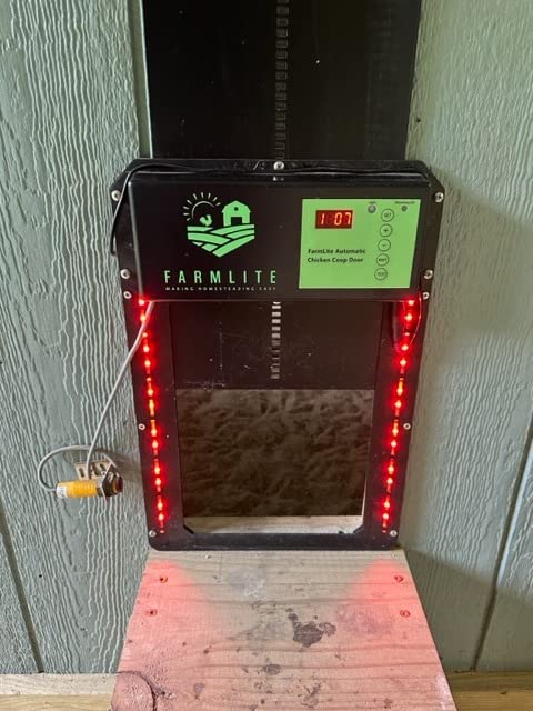 FarmLite Automatic Chicken Coop Door Opener | Non-Battery Powered Automatic Chicken Door | Automatic Coop Door with Timer and Light Sensor | USA Brand customer photo 1