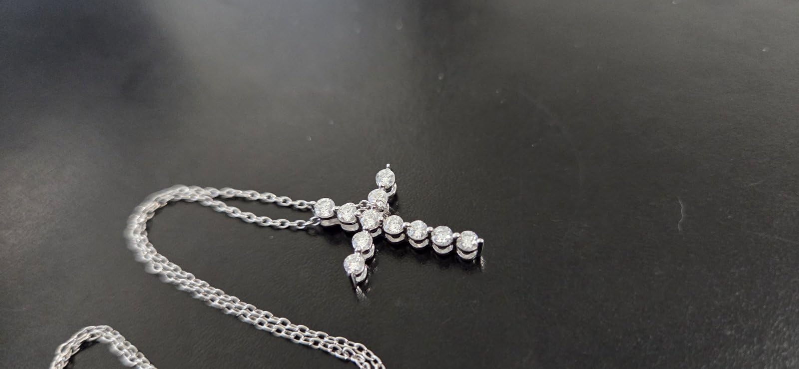 GILDED 1/2-1 ct. T.W. Lab Grown Diamond (SI1 Clarity, F Color) and Sterling Silver & 14KT Gold Plated Silver Cross Pendant with an 18 Inch Spring Ring Clasp Cable Chain customer photo 1