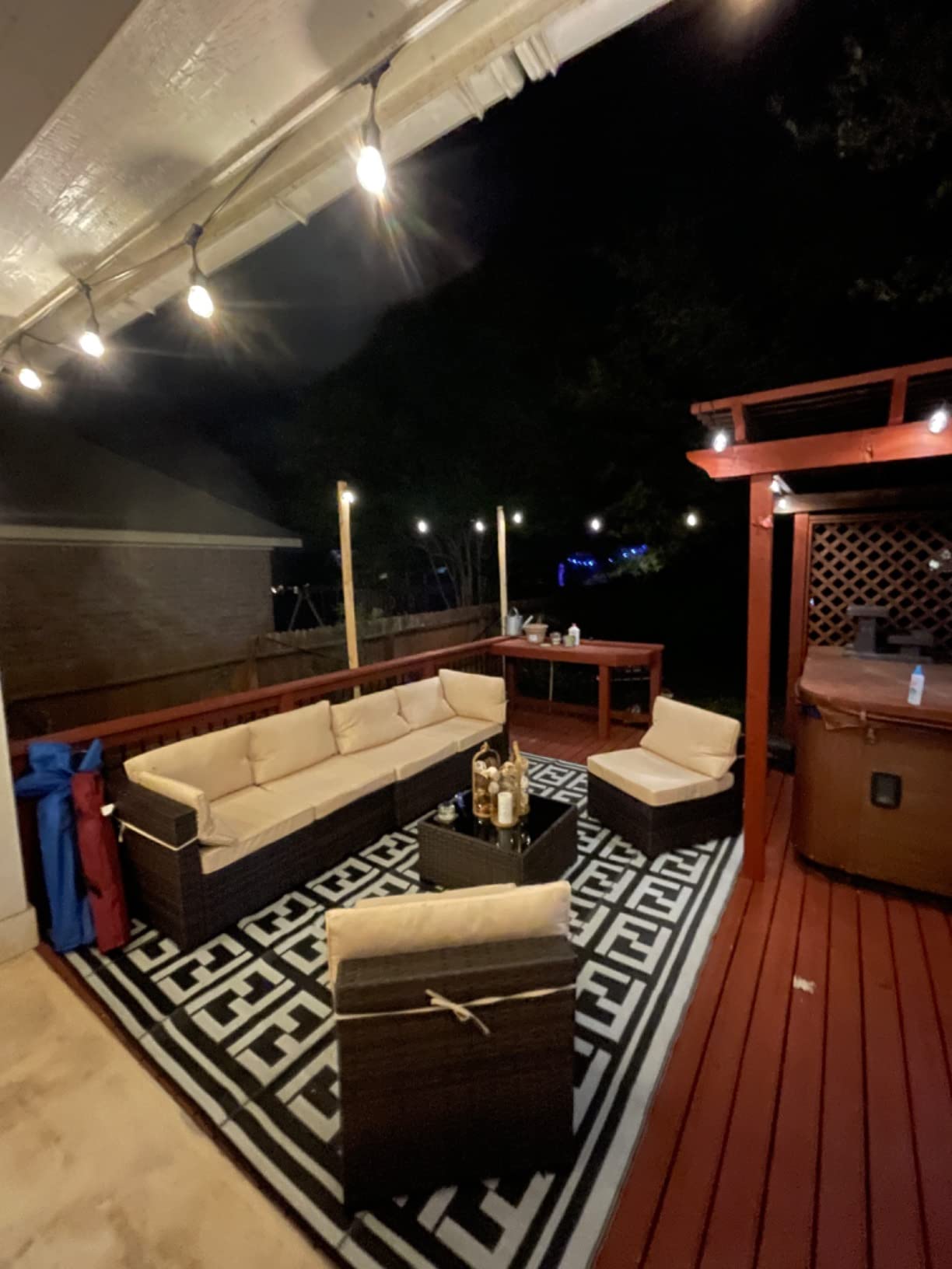 LAFWLL 7 Pieces Outdoor Patio Furniture Sets,Rattan Conversation Sectional Set,Manual Weaving Wicker Patio Sofa with Tea Table customer photo 1