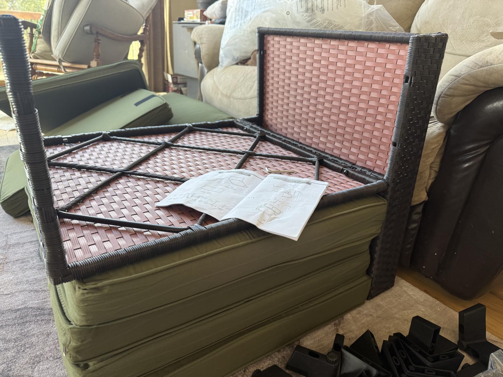 LEVELEVE 7 Pieces Outdoor Patio Furniture Sets,Rattan Conversation Sectional Set,Manual Weaving Wicker Patio Sofa with Tea Table customer photo 2