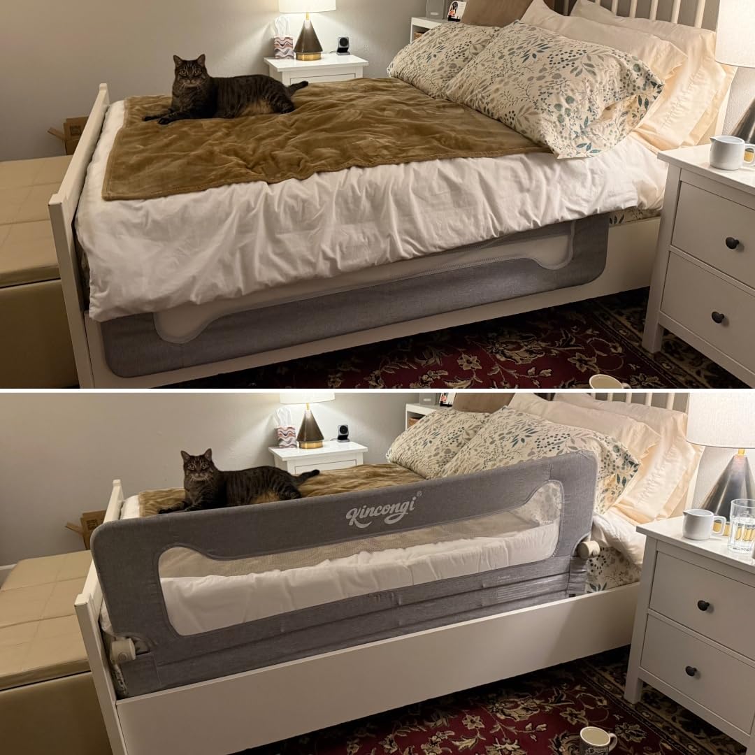 Bed Rail for Toddlers, 71 Inch Swing Down Toddler Bed Rails customer photo 1
