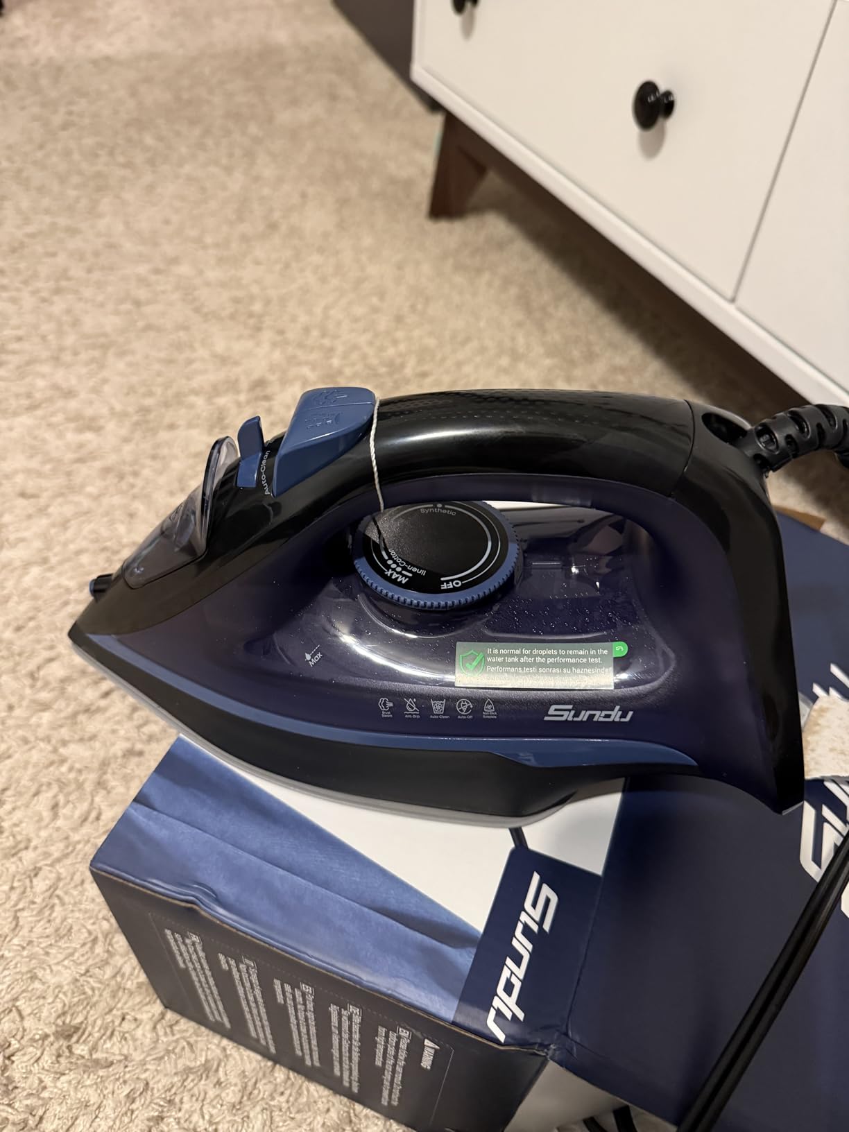 Steam Station Iron for Clothes,1600W Professional Steam Iron with 44 oz Tank, 400 microsteam holes, Built-In Pump, Ceramic baseplate,Iron Lock For Easy Carry,Home use customer photo 2