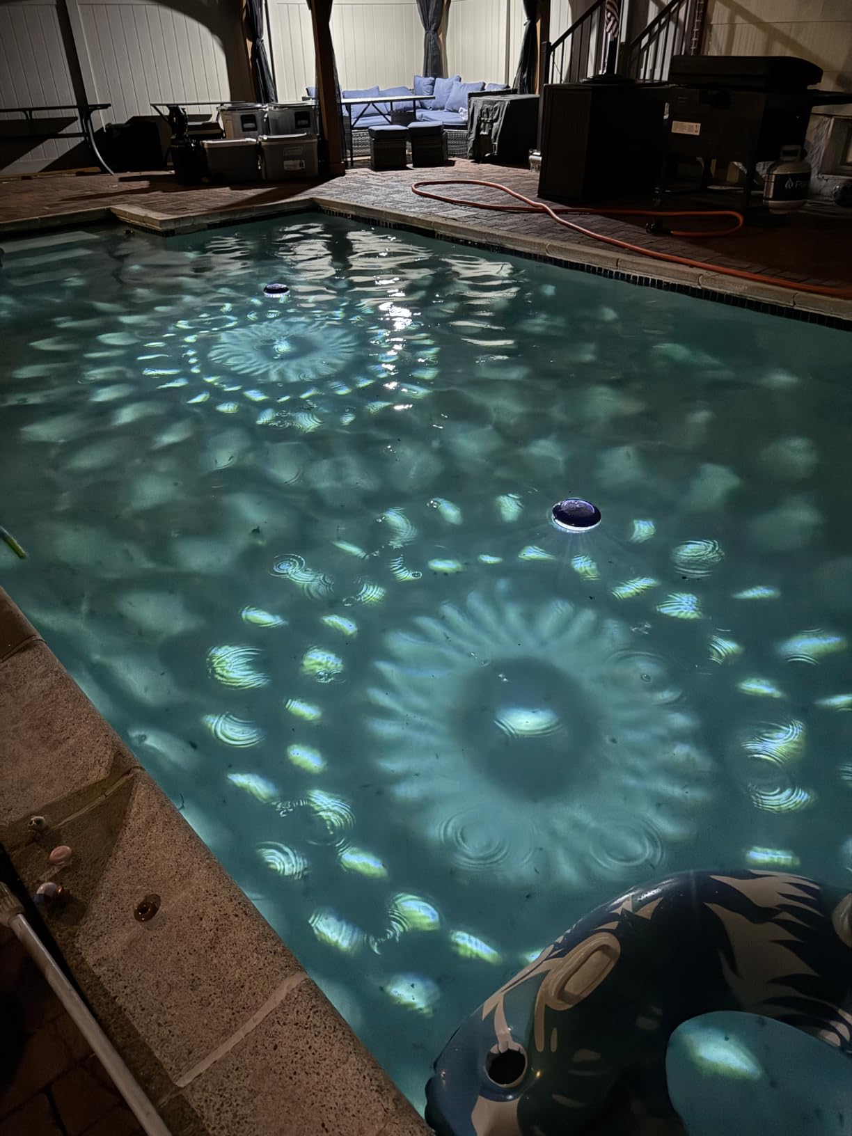 FirstE Floating Pool Lights Solar Powered 2PK, 7.6 Inch RGB Color Changing Solar Pool Lights that Float with Up and Down Dynamic Lighting for Pool Party Decor customer photo 1