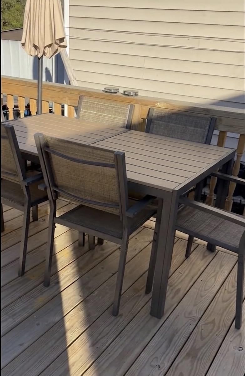 7-Piece Patio Table and Chairs Set for 6, All Weather Patio Dining Sets customer photo 2