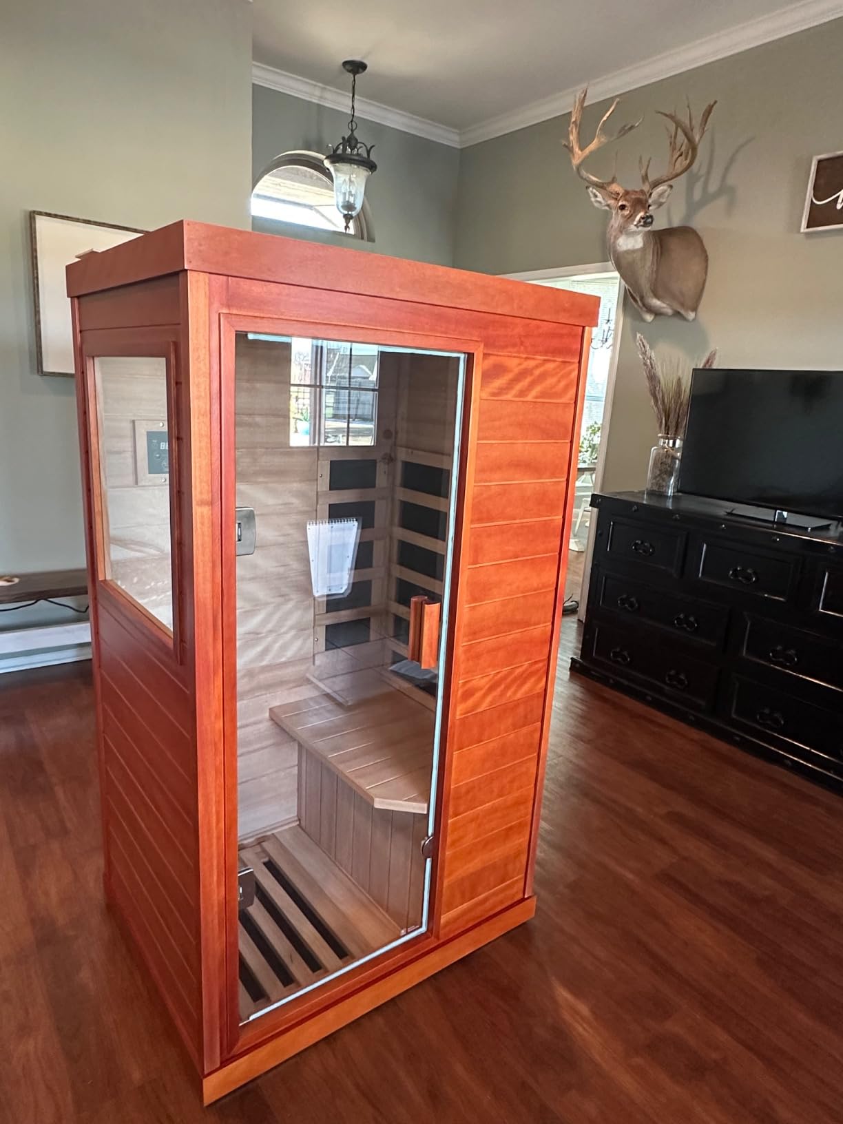 Traditional Steam Sauna 3-4 Person Outdoor Indoor Home Spa Sauna 6KW Heater customer photo 2
