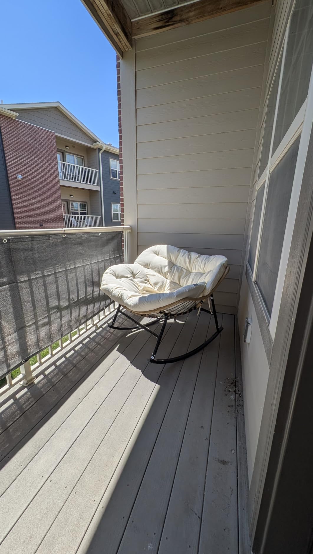 FINCATI Outdoor Indoor Papasan Rocking Chair, Oversized Rattan Lounge Chair customer photo 2