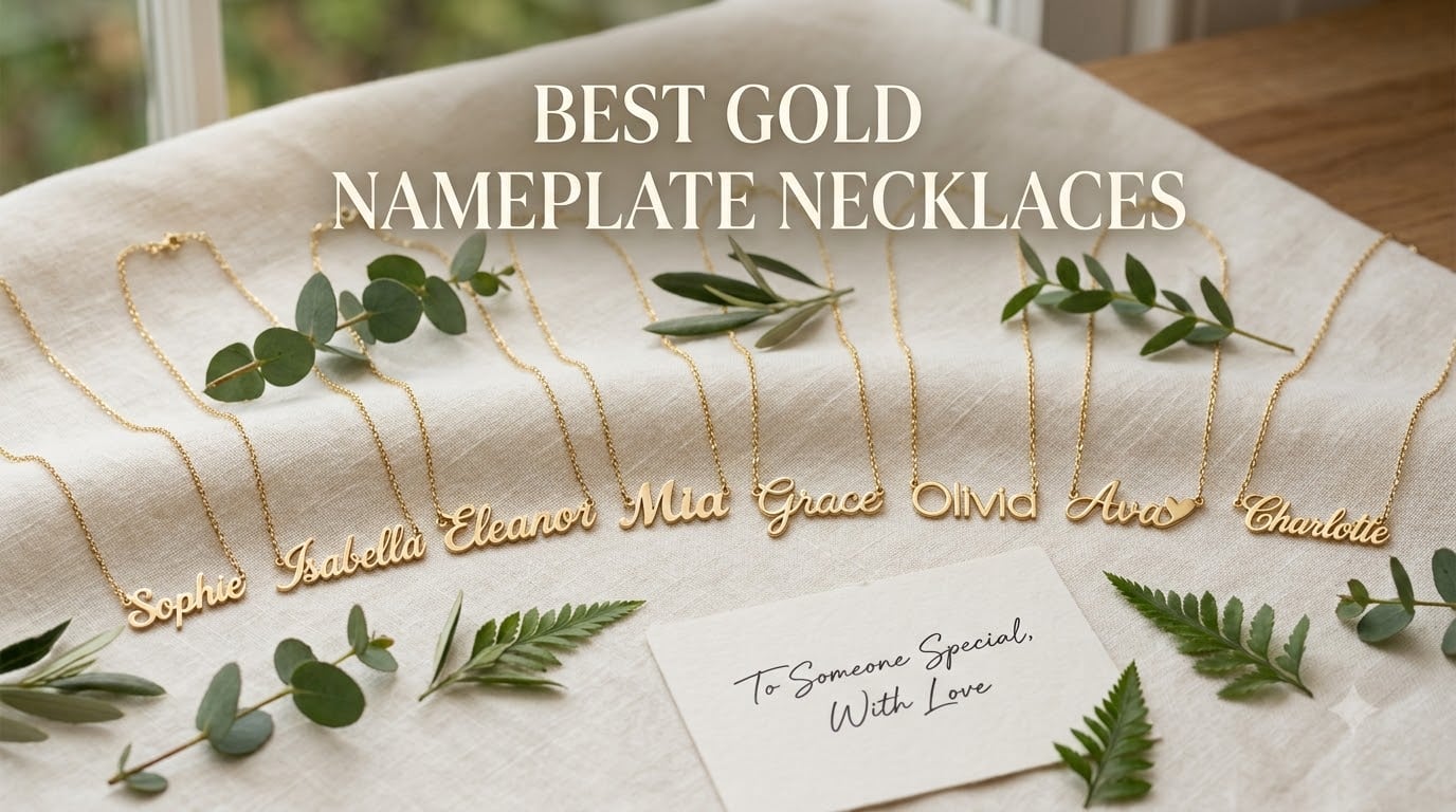 best gold nameplate necklaces