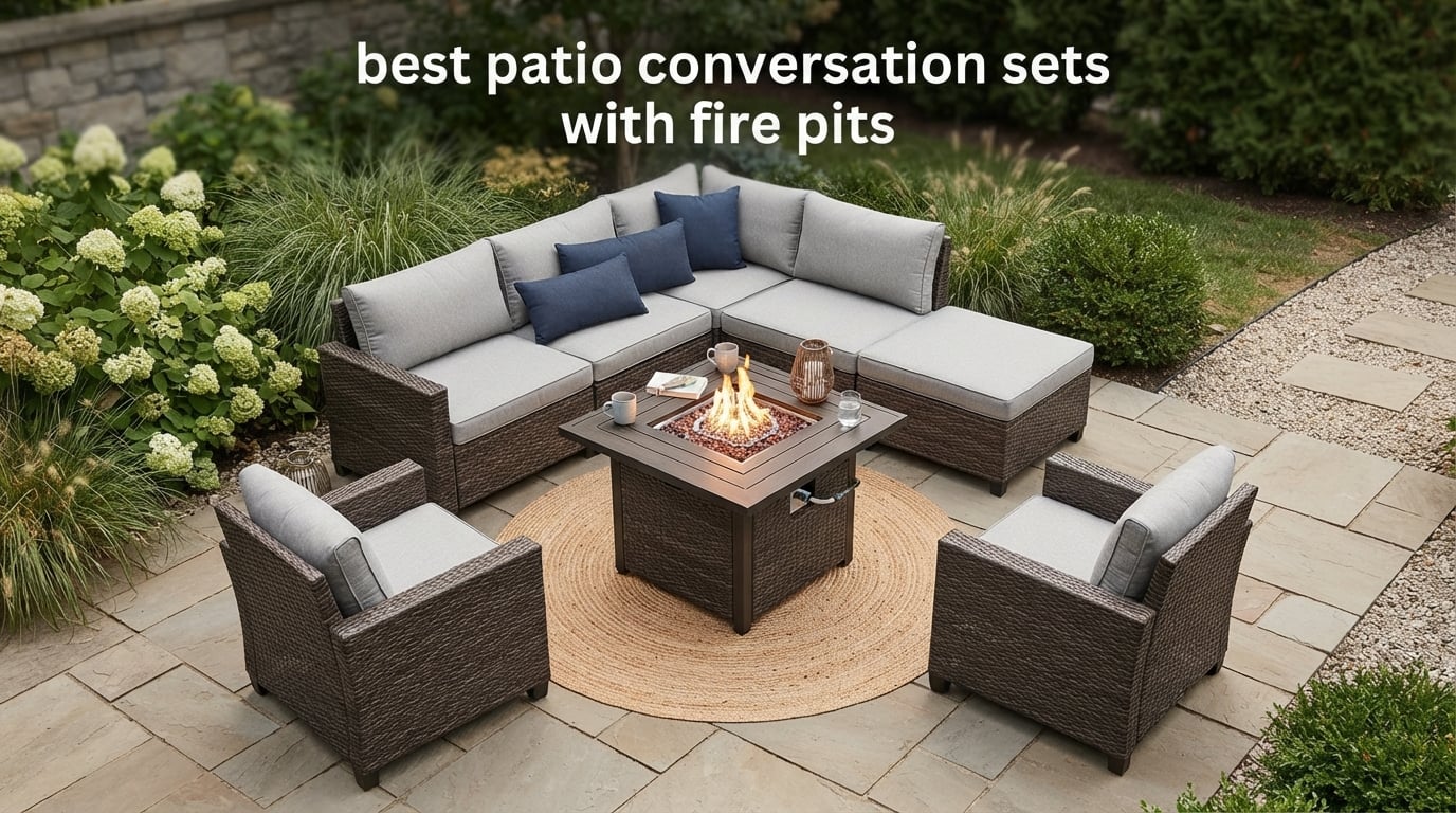 best patio conversation sets with fire pits