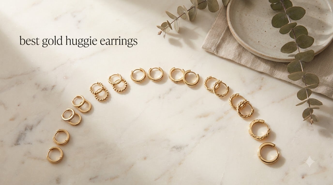 best gold huggie earrings