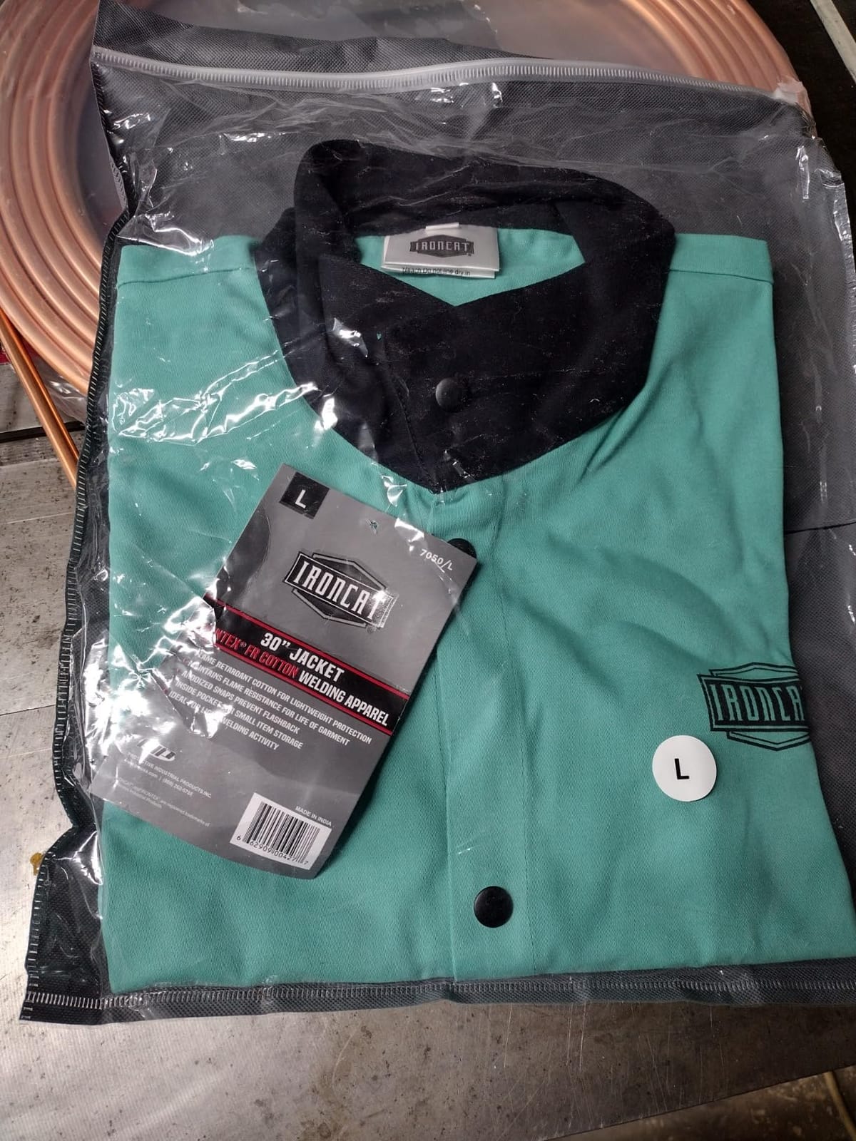 Ironcat FR Treated Cotton Sateen Jacket, 9 oz., Anodized Snaps, Interior Pocket, Pop-up Welders Collar, Scribe Pocket customer photo 2