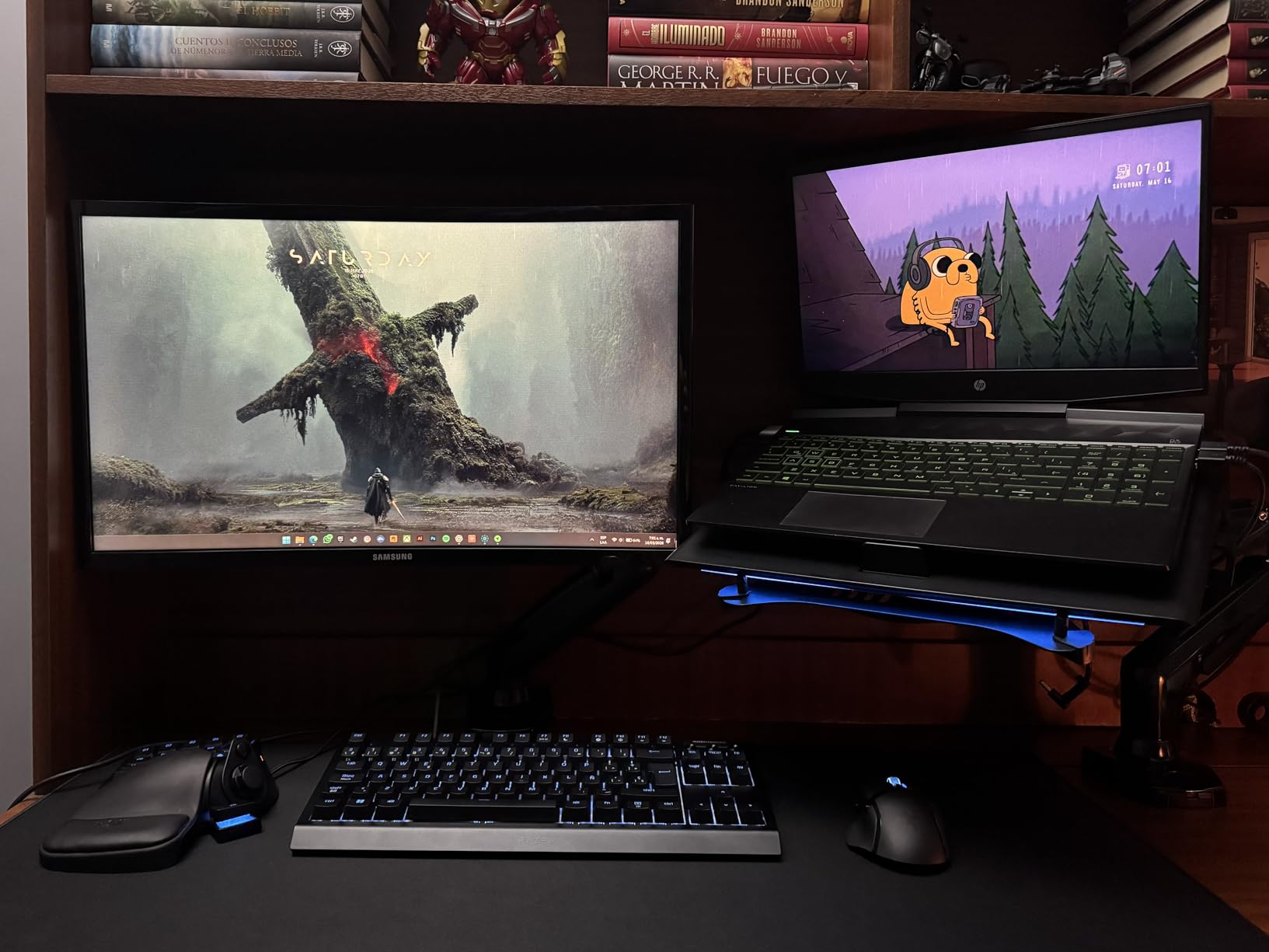 XXL Professional Large Mouse Pad & Computer Game Mouse Mat (35.4x15.7x0.12IN, 90x40 Black) customer photo 2