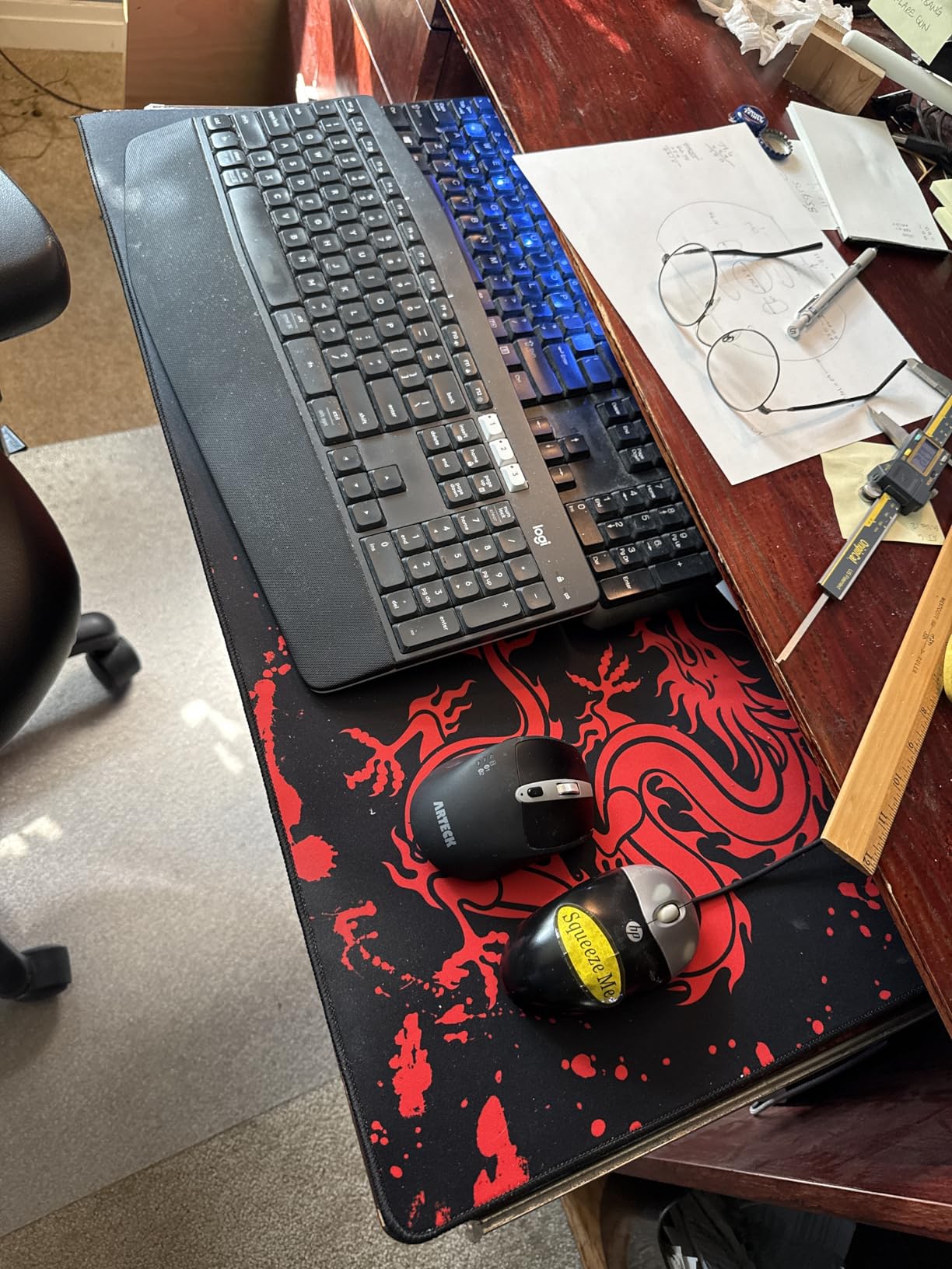 JIALONG Large Gaming Mouse Pad, Extended XXL Desk Mat 35.4×15.7 Inches Map customer photo 1