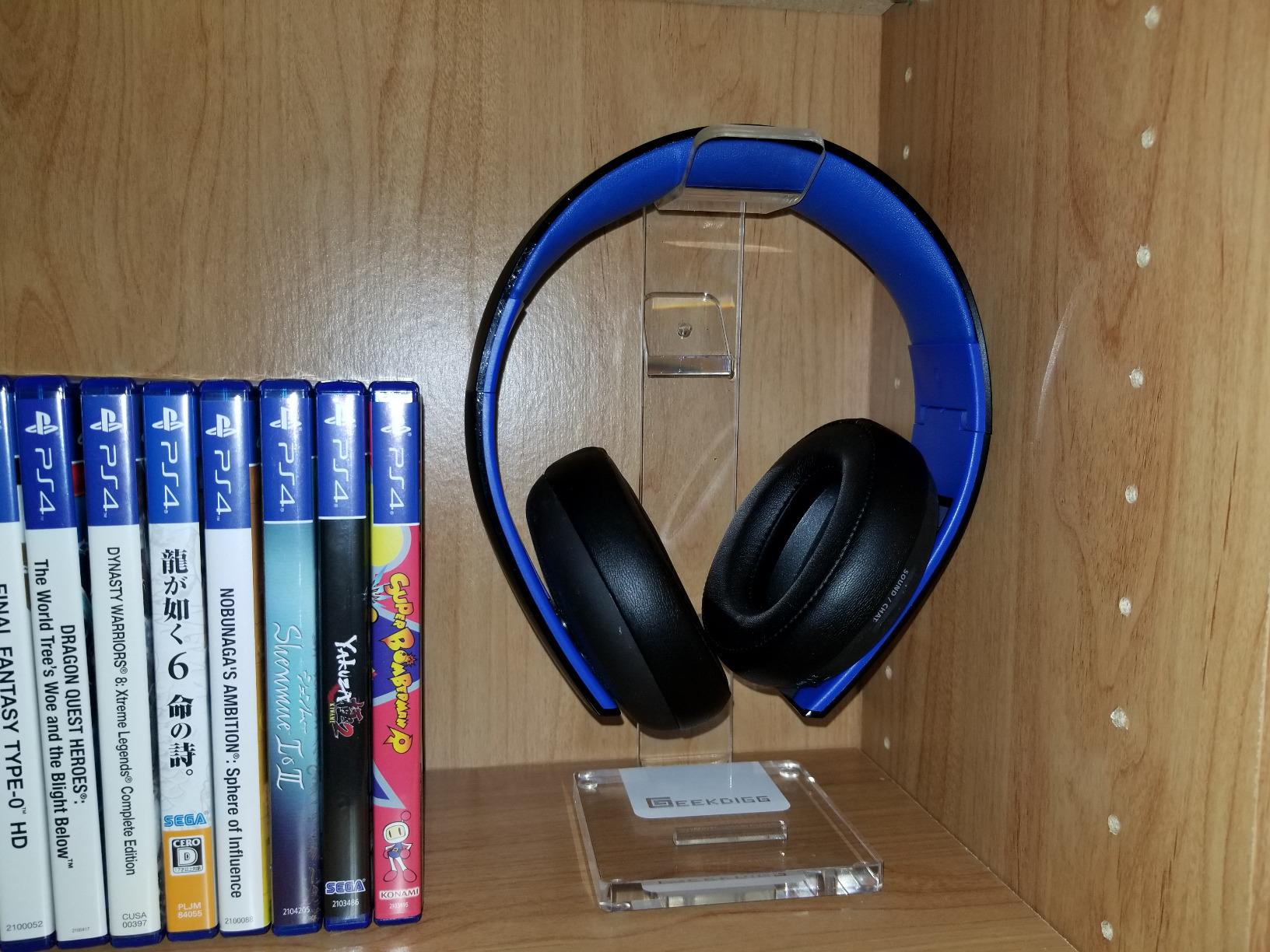 Headphone Stand Gaming Headset Holder For Desk Cable Organizer & Cellphone Stand for All Headphones Size headphone Holder Set Gaming PC Accessories Gaming Station – Black customer photo 1