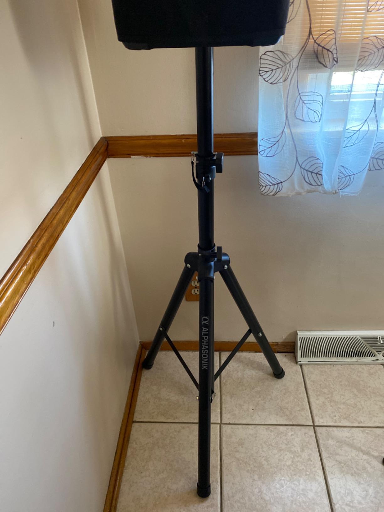 Alphasonik PRO Universal Adjustable Height DJ PA Speaker Tripod Stand Constructed with Heavy Duty Durable Steel Tubing for Strength Security and Light Weight for Easy Mobility Safety PIN, Screw Locks customer photo 1