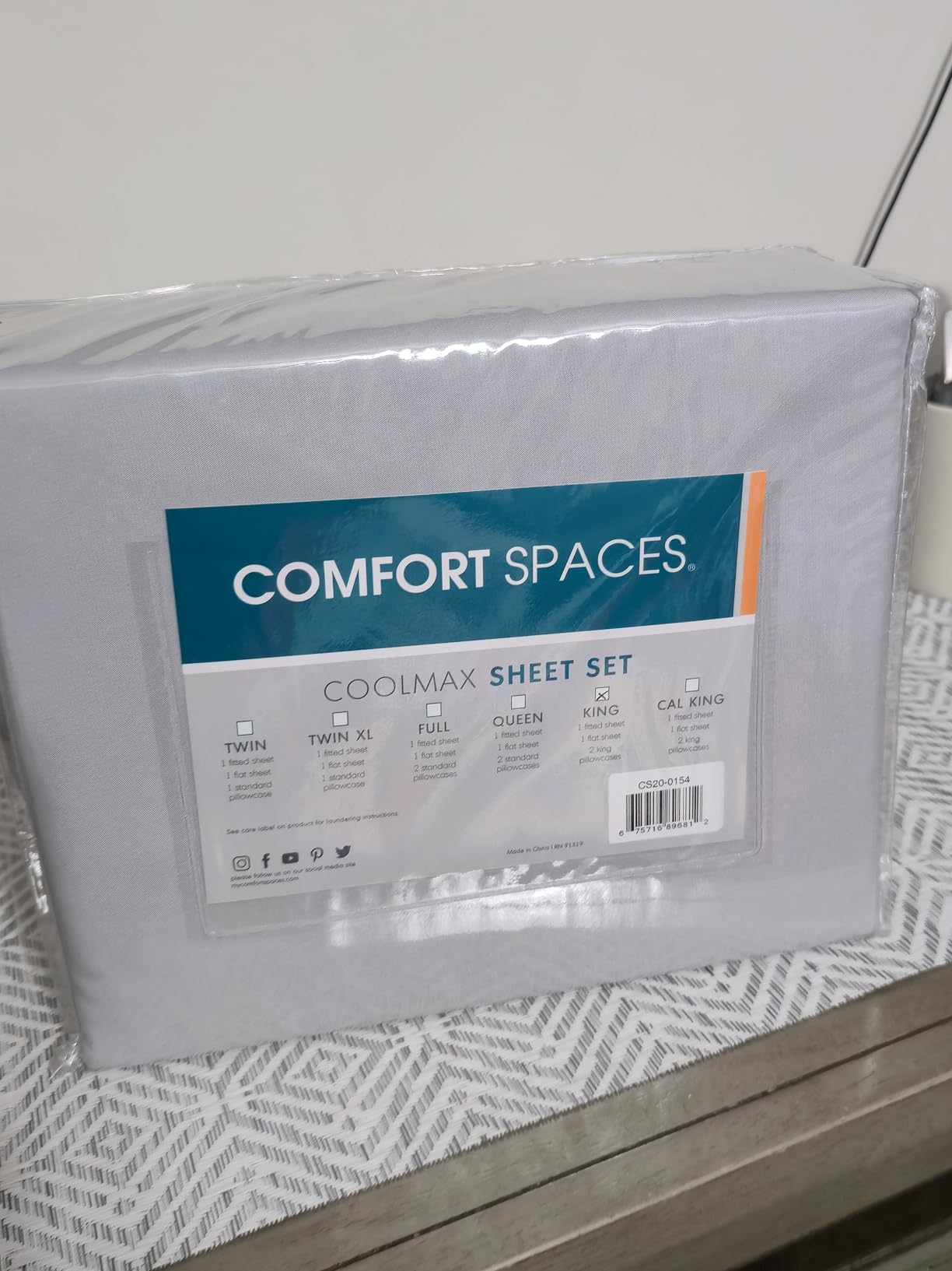Comfort Spaces Coolmax Moisture Wicking Cooling Sheet Set, King 4 Piece customer photo 2