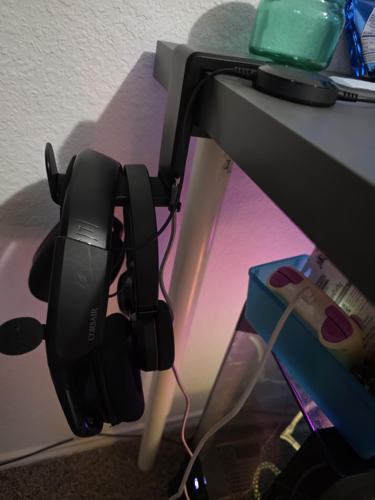 EURPMASK Rotating Headphone Stand,Adjustable Clamp-on Headset Holder Hanger customer photo 1