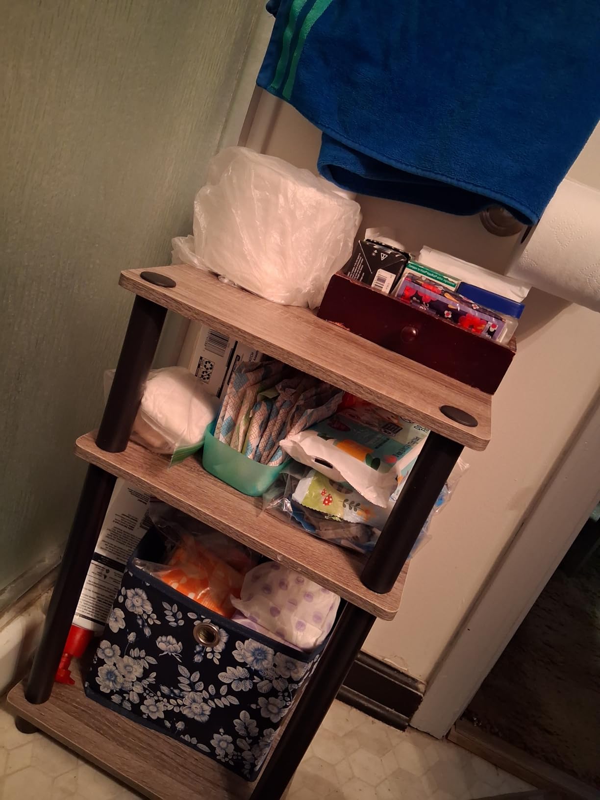 Furinno JUST Toolless 3-Tier Side Table, Open Shelf, Columbia Walnut customer photo 2