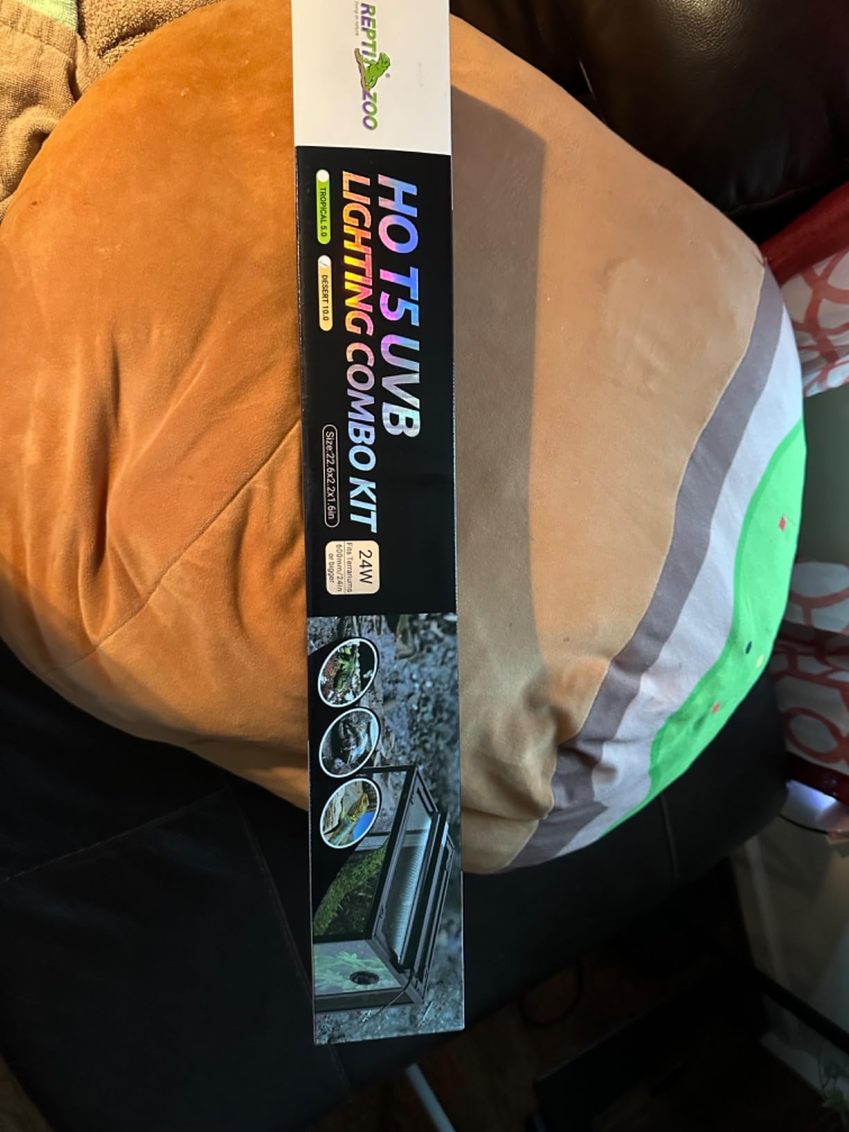REPTI ZOO T5 HO UVB Lighting Combo Kit, Terrarium Hood Comes with Desert 10.0 UVB T5 Lamp (24W) customer photo 1