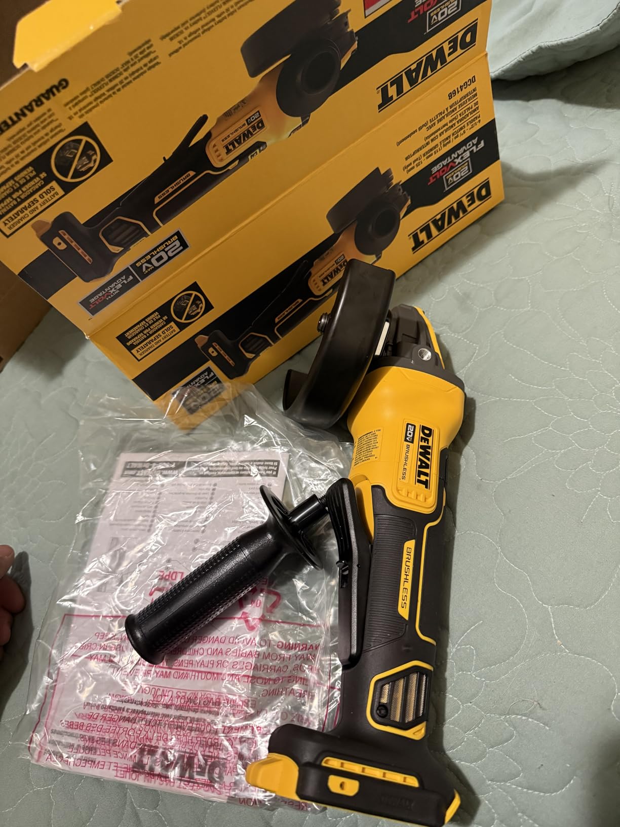 DEWALT FLEXVOLT ADVANTAGE 20V MAX* Angle Grinder, Paddle Switch, 4-1/2-Inch to 5-Inch, Tool Only (DCG416B) customer photo 1