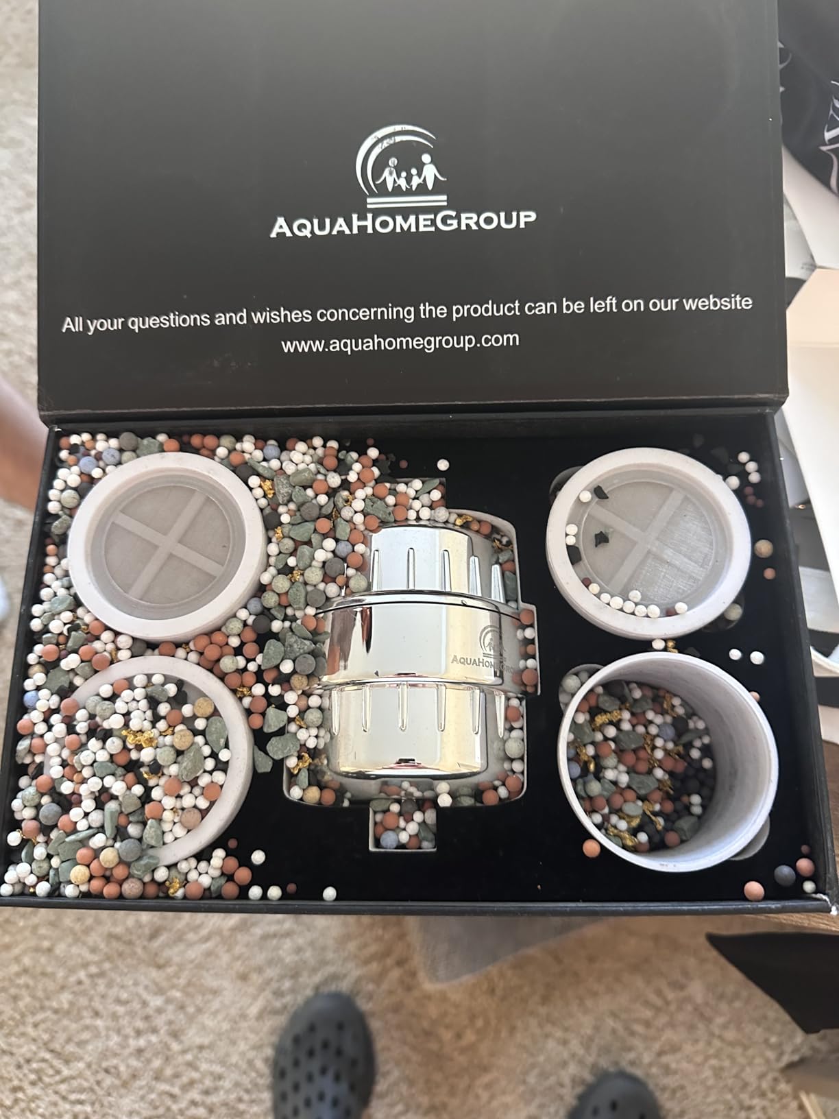 AquaHomeGroup Shower Head Filter — 20-Stage + 5 Replacement Cartridges — Reduces Chlorine and Other Chemicals — Vitamin C, E & A Shower Filter for Healthier Skin & Hair customer photo 1