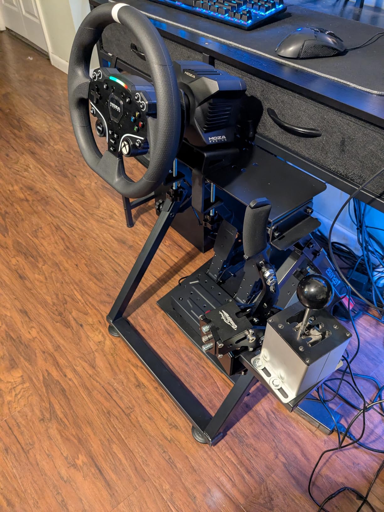 CNRAQR PC Racing Game USB Handbrake for 16Bit SIM for Racing Games, Compatible with G27 G29 G920 G923 T500 T300 Simulate Linear Handbrake（With Fixing Clip and Plate customer photo 1