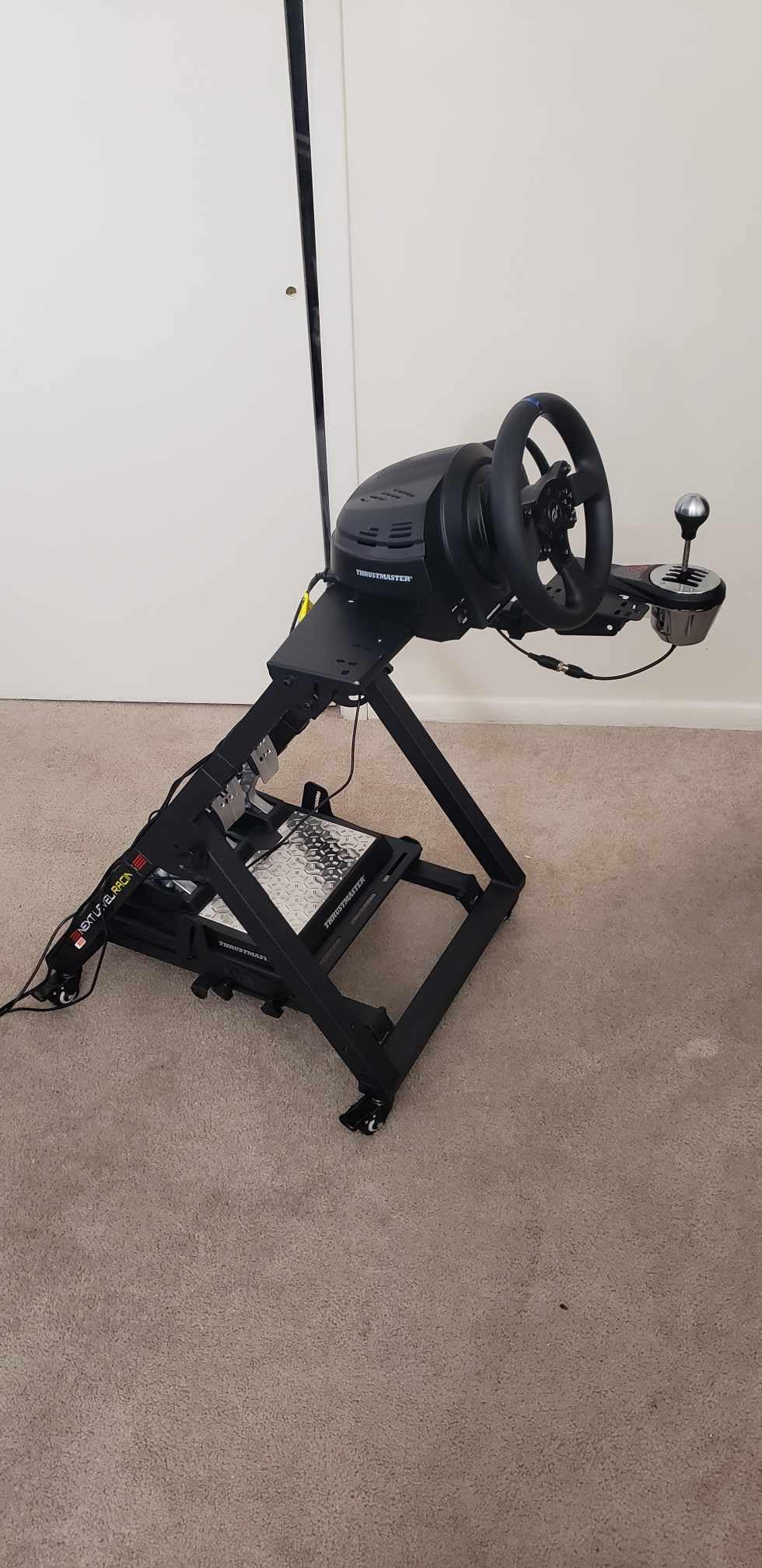 Next Level Racing Wheel Stand 2.0. Steering wheel stand for Thrustmaster, Fanatec, moza Racing on PC and video game consoles. Upgradeable to full cockpit with GTSeat add-on (not included) customer photo 1