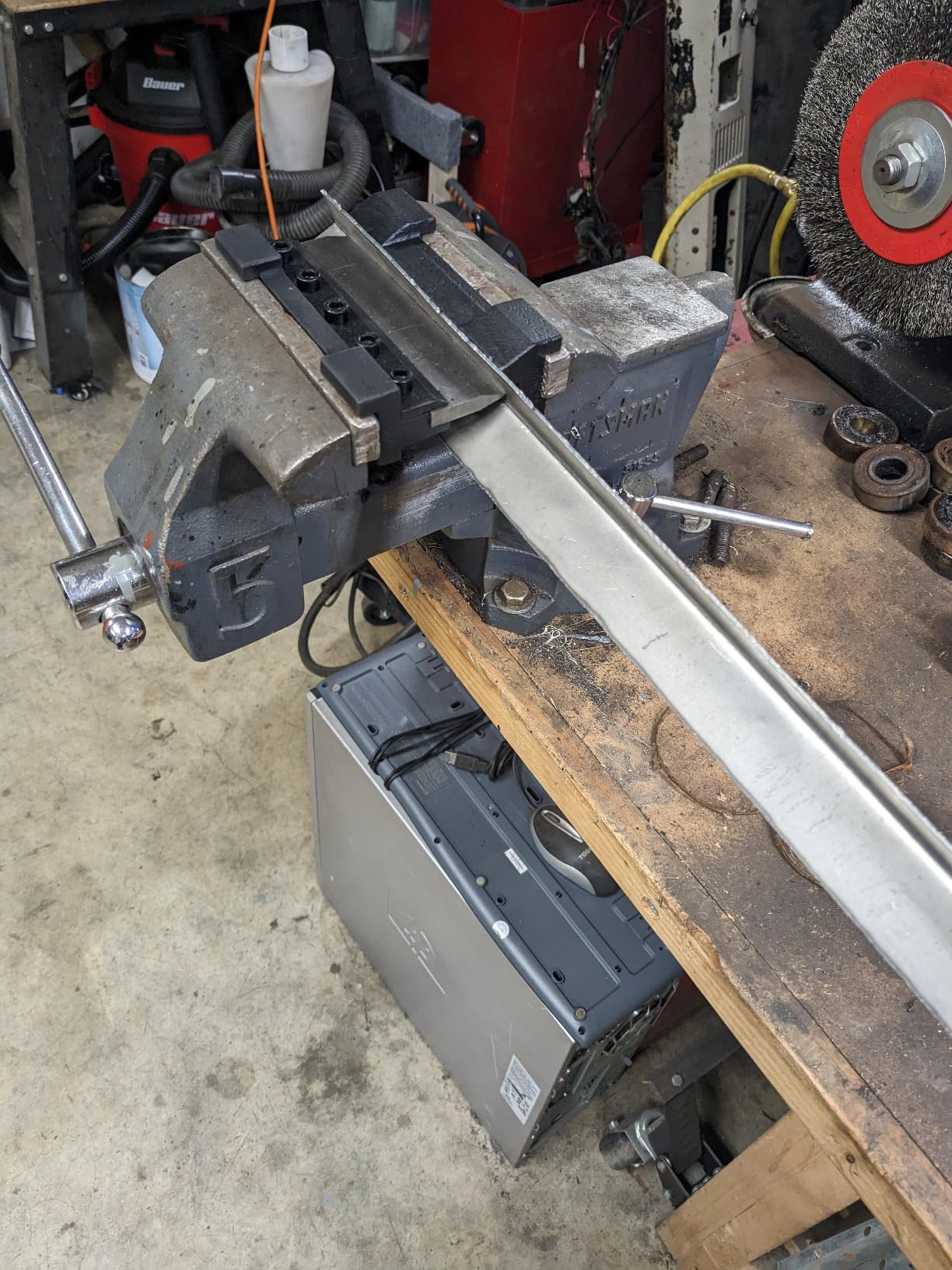 KF5011 5 Inch 125mm Vise Mount Metal Brake Bender Attachment Bending Max Capacity 14 Gauge 2mm Mild Steel 1/8