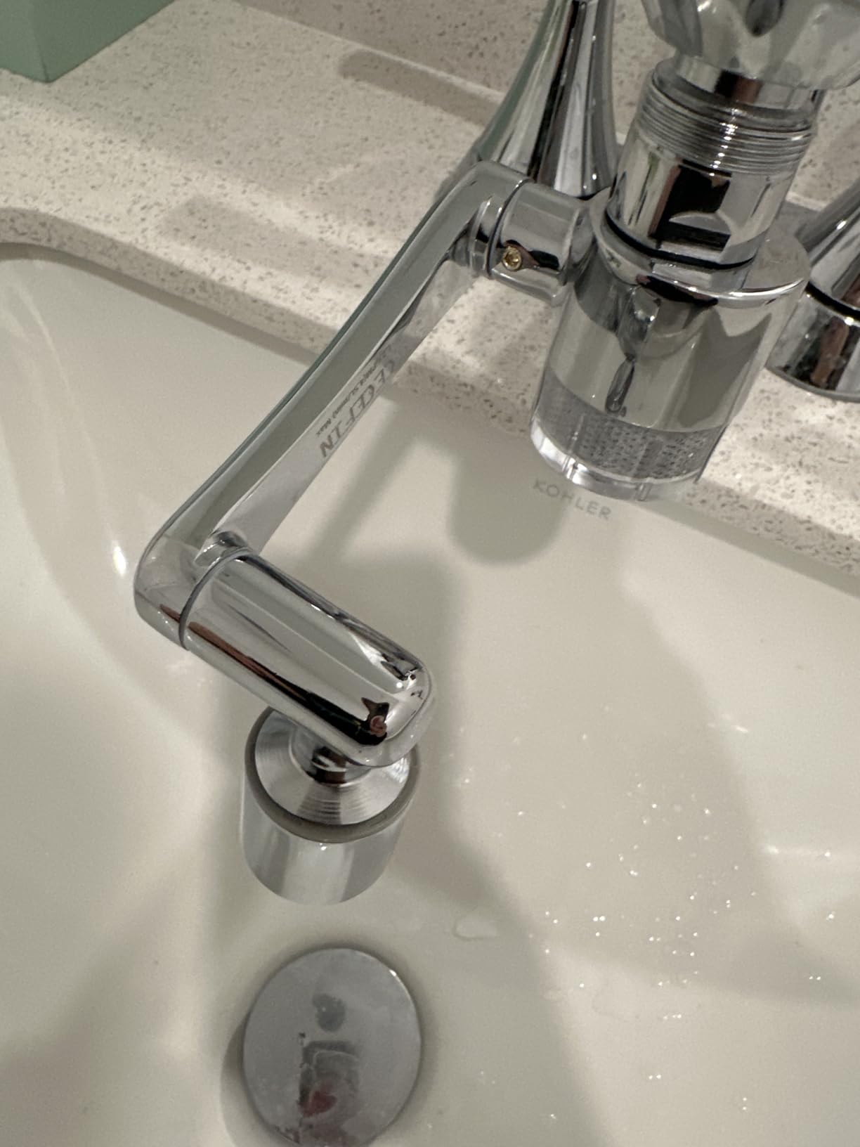 CECEFIN Sink Filter for Bathroom/Kitchen Water Faucet Extender, 1080 Swivel customer photo 2