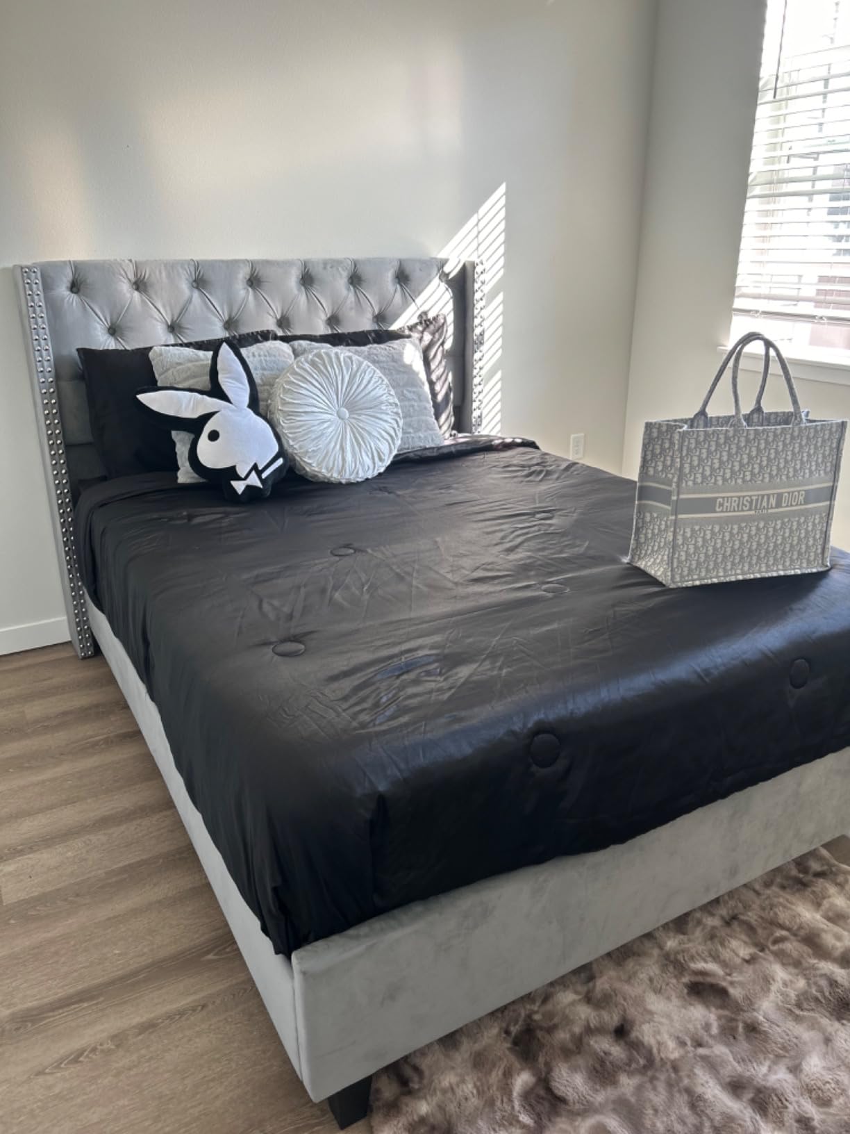 Jocisland King Size Bed Frame with 51.6