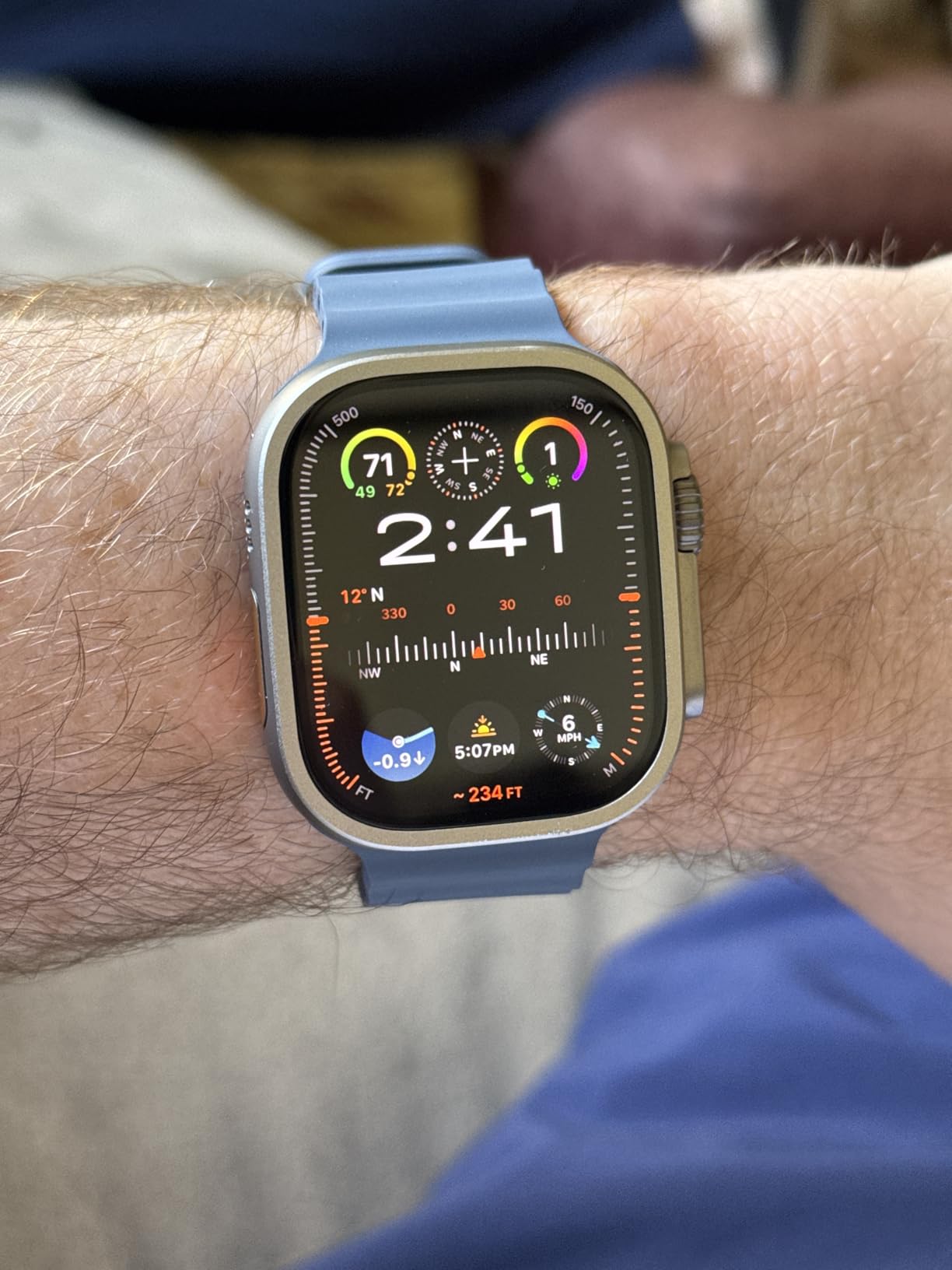 Apple Watch Ultra 2 [GPS + Cellular 49mm] Smartwatch with Rugged Titanium Case & Blue/Black Trail Loop S/M. Fitness Tracker, Precision GPS, Action Button, Extra-Long Battery Life customer photo 2
