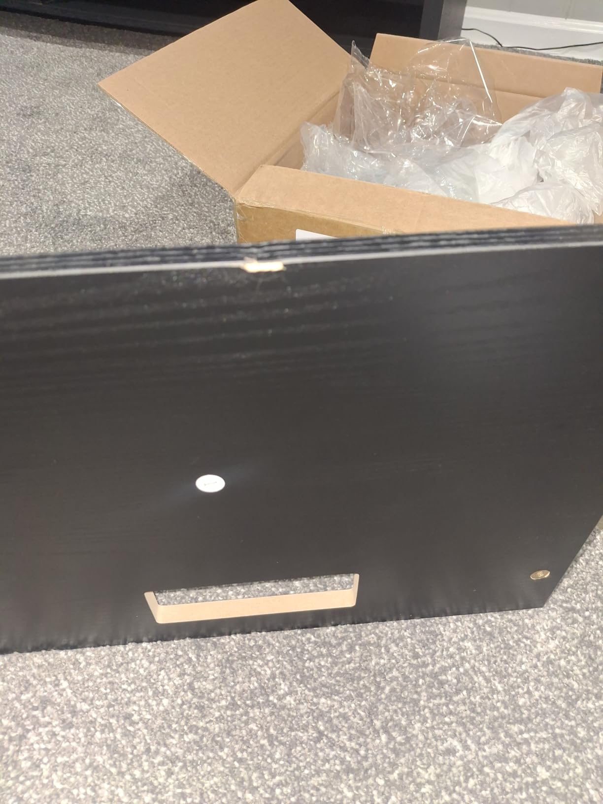 Fixwal Night Stand with Charging Station, Black Led Nightstand, 2 Drawers customer photo 2