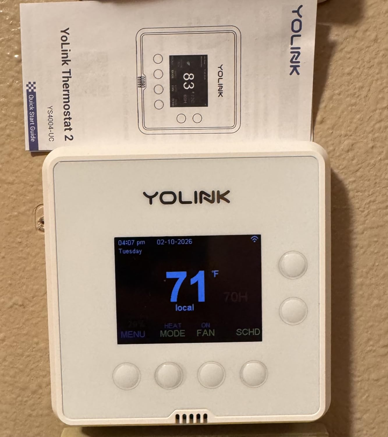 YoLink Thermostat 2, Smart Heat Pump Thermostat, YS4004 customer photo 2