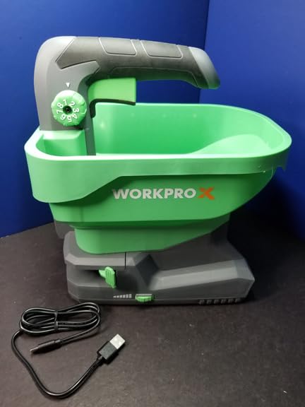 WORKPROX Cordless Battery Powered 7.2V Fertilizer Spreader, 8-Level Setting customer photo 1