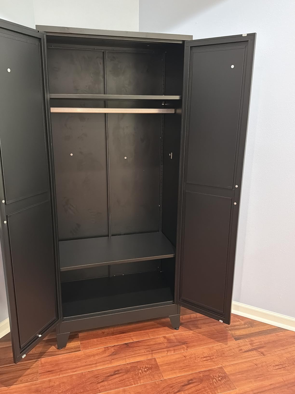 Metal Armoire Wardrobe Closet Storage Cabinet with Hanging Rod customer photo 1