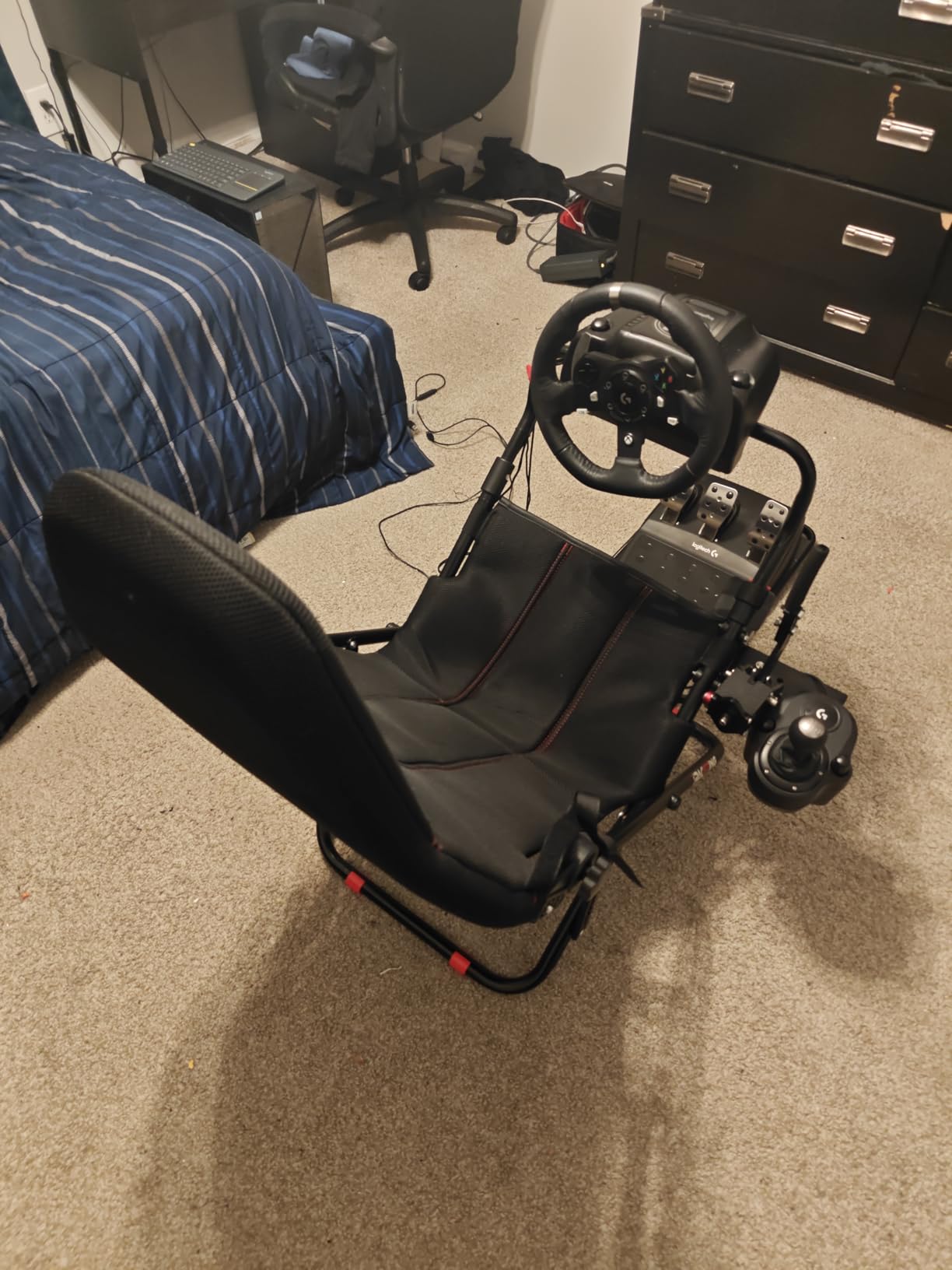 RACGTING Foldable & Adjustable Racing Simulator Cockpit with Racing Seat customer photo 2