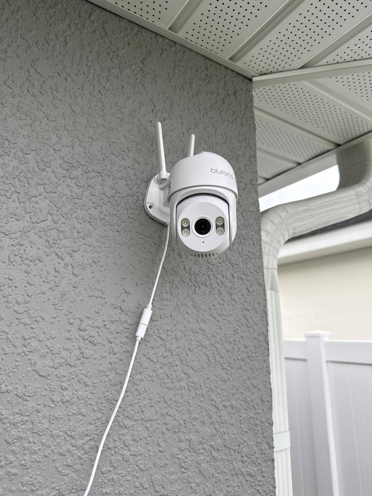 blurams 2Pack Security Cameras Outdoor Wired, 2K 360° PTZ Outdoor Security Camera, Weatherproof, 24/7 Recording with SD Card, Color Night Vision, AI Human Tracking, 2.4/5GHz WiFi6, Work with Alexa customer photo 2
