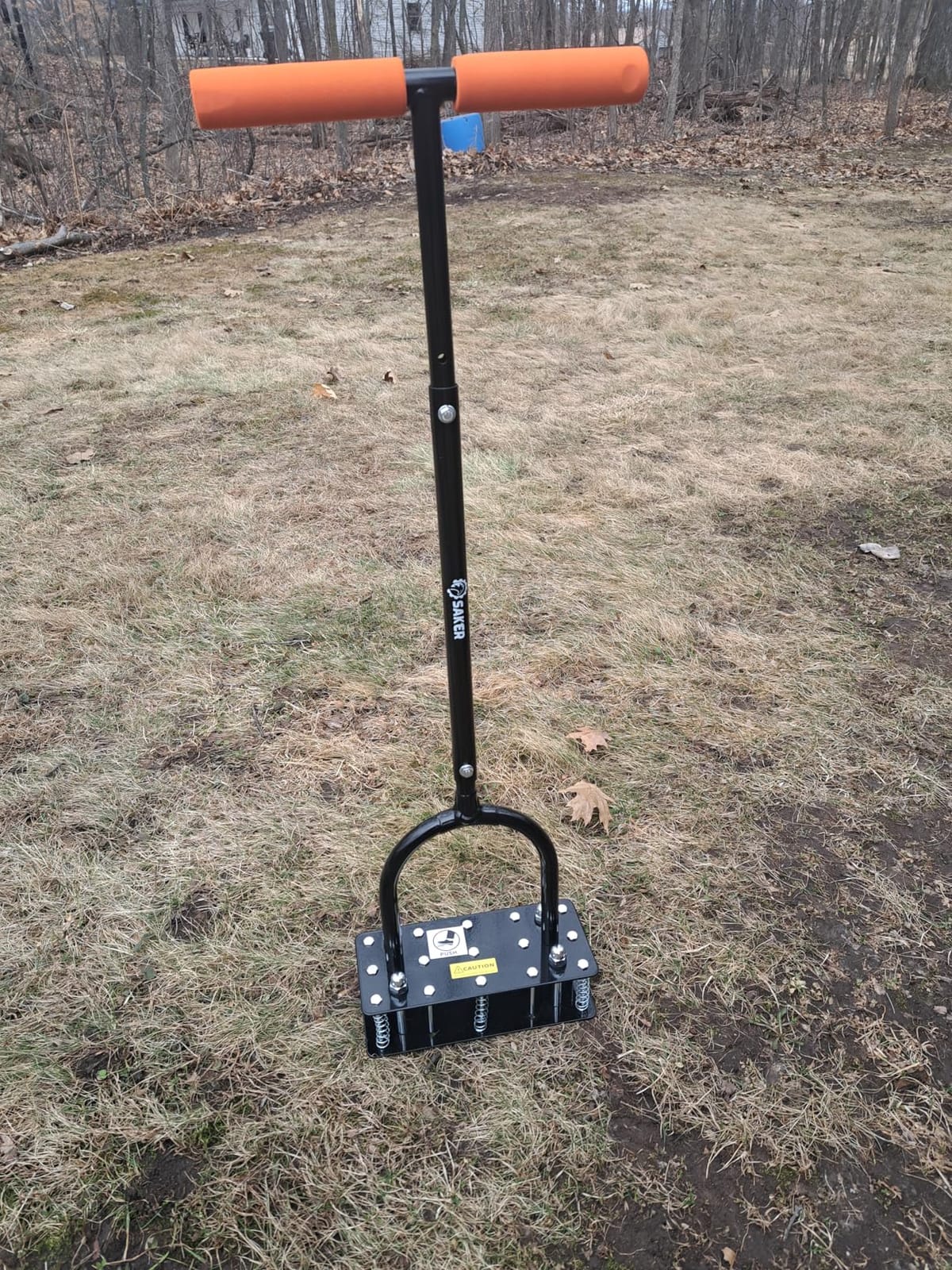 Saker Manual Lawn Aerator Tool with 15 Iron Spikes Black customer photo 1