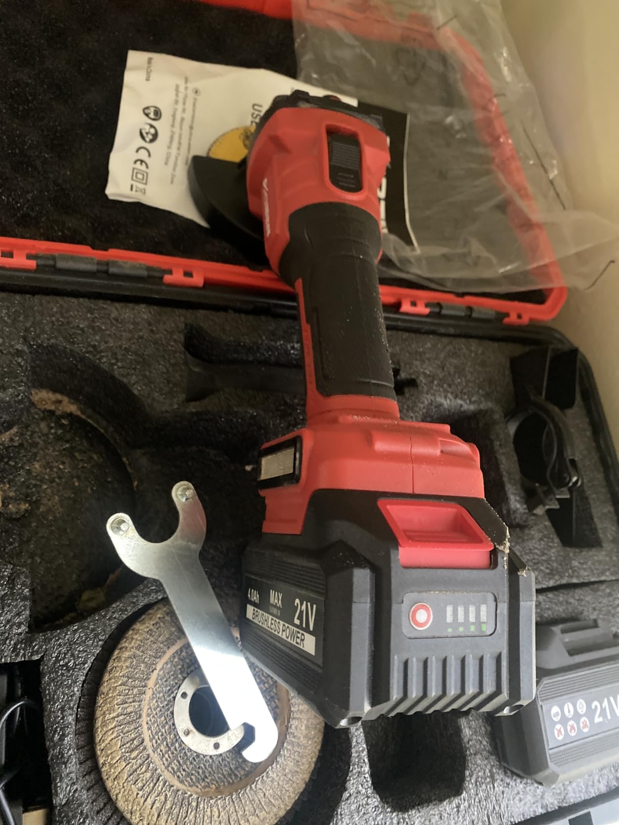 AOBEN 1200W Angle Grinder 4-1/2 inch | 10Amp, 11000 RPM, 6-Speed Corded Power Electric Cut off Tool with Switch Lock | for Heavy Duty Work & Metal Cutting, Grinding & Polishing customer photo 1